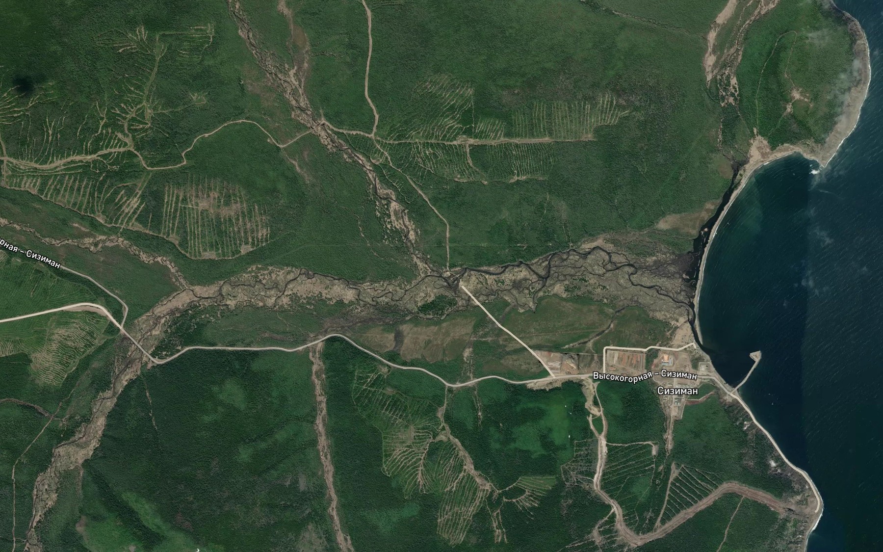 Satellite map of the Shirokaya Pad'