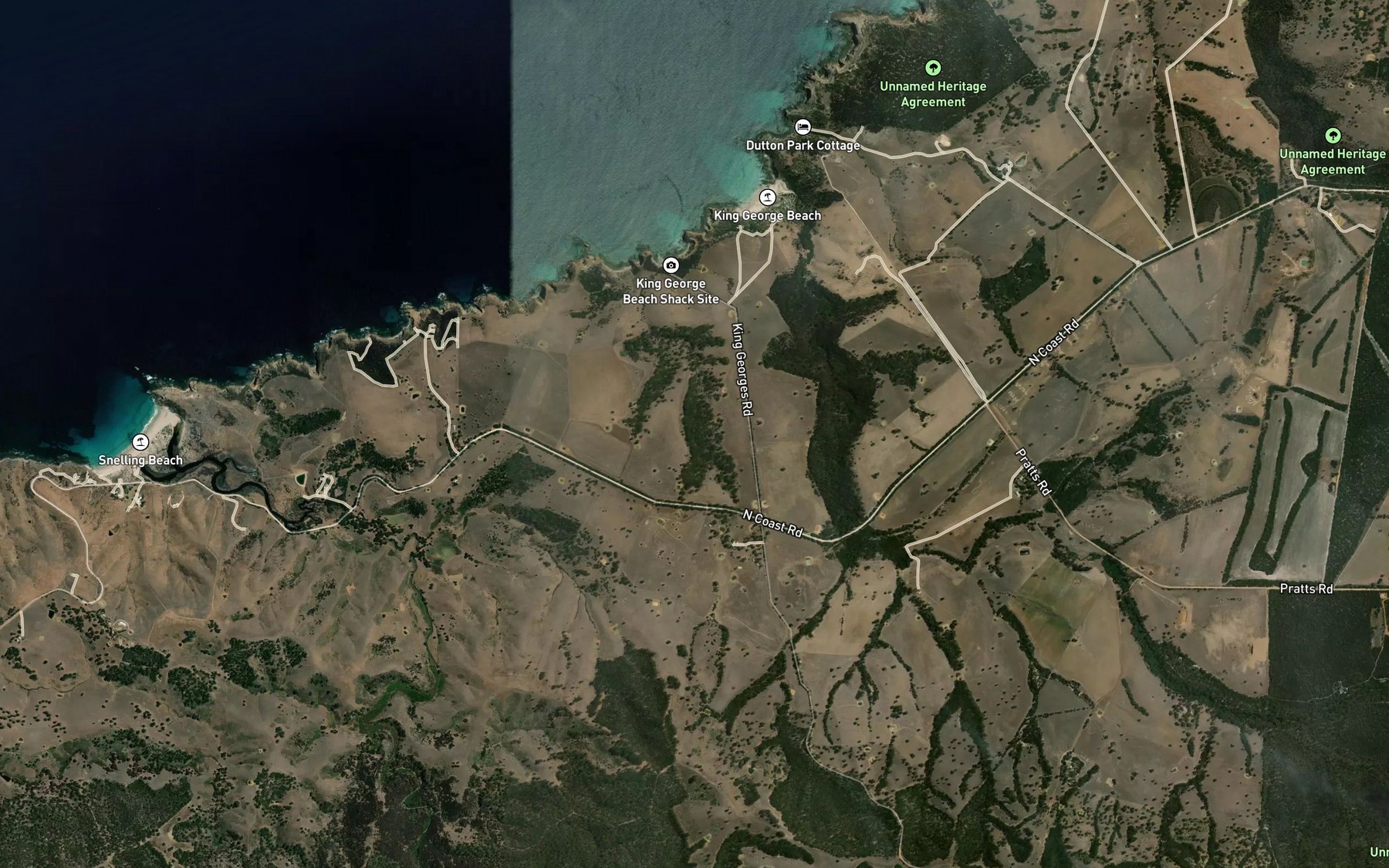 Satellite map of the King George Creek