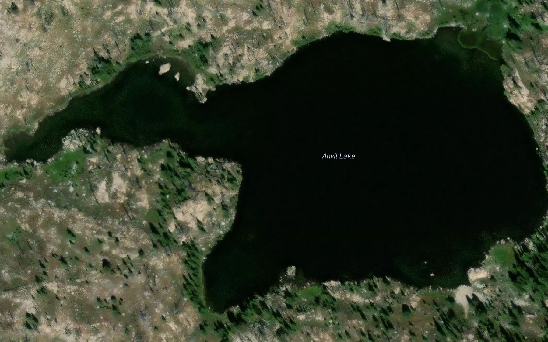 Satellite map of the Anvil Lake