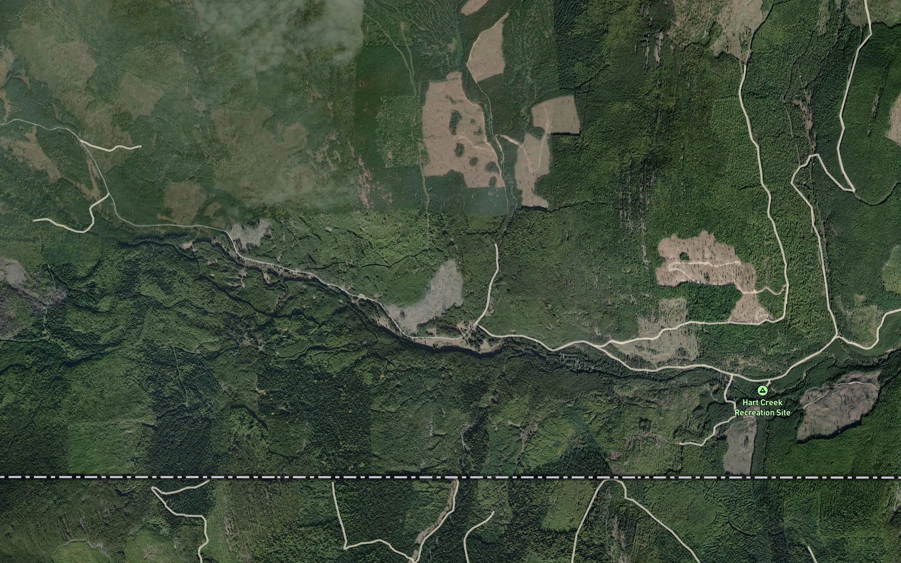 Satellite map of the Freeman Creek