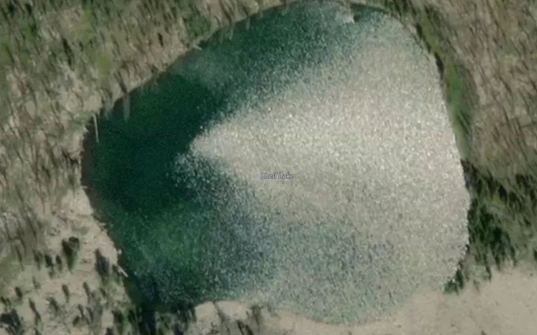 Satellite map of the Shelf Lake