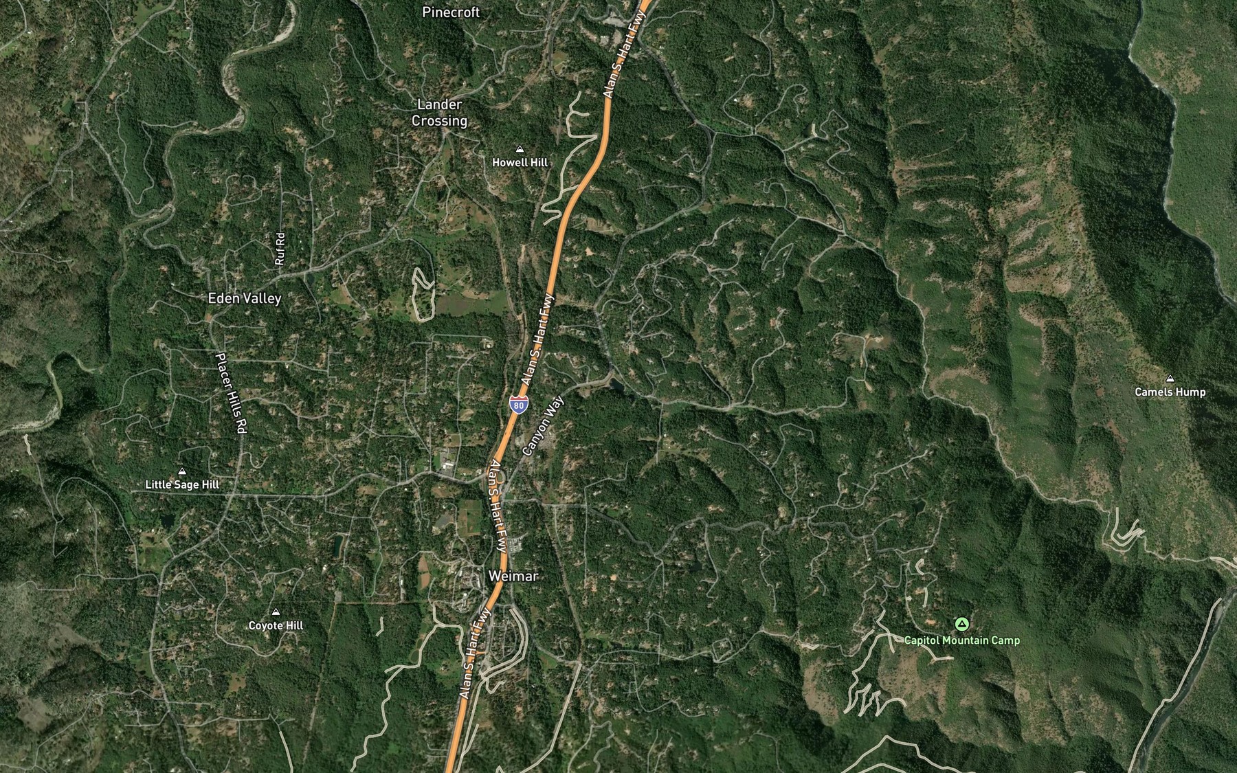Satellite map of the Swan Lake Junior