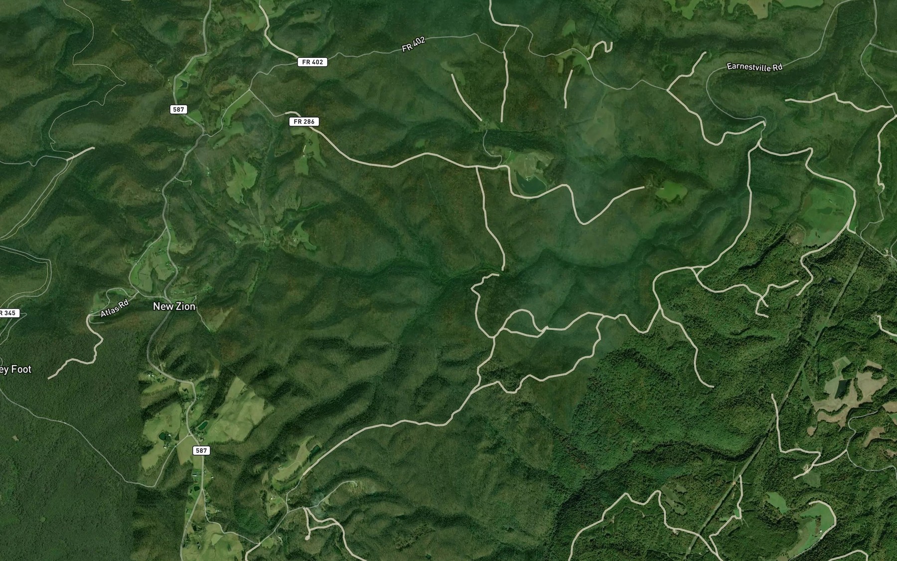 Satellite map of the Little Wild Dog Creek