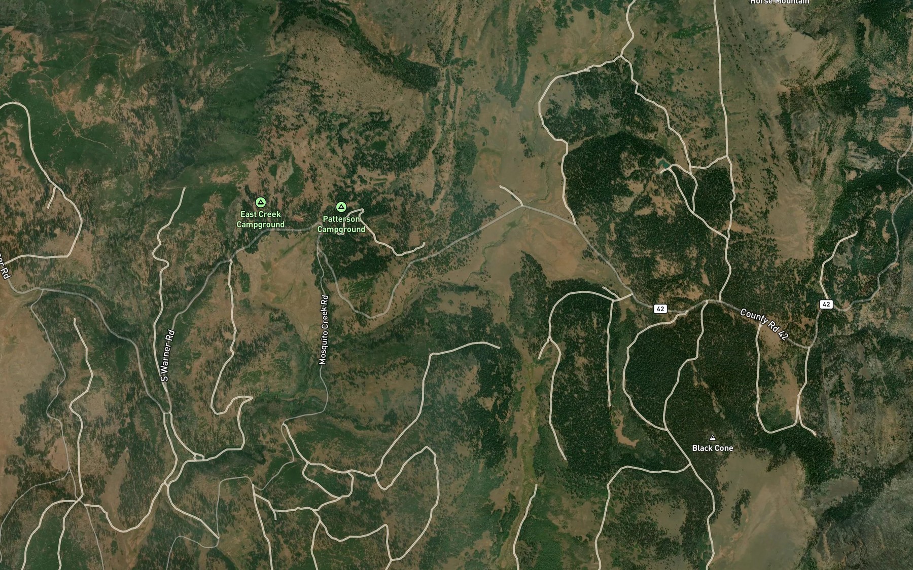 Satellite map of the South Fork East Creek