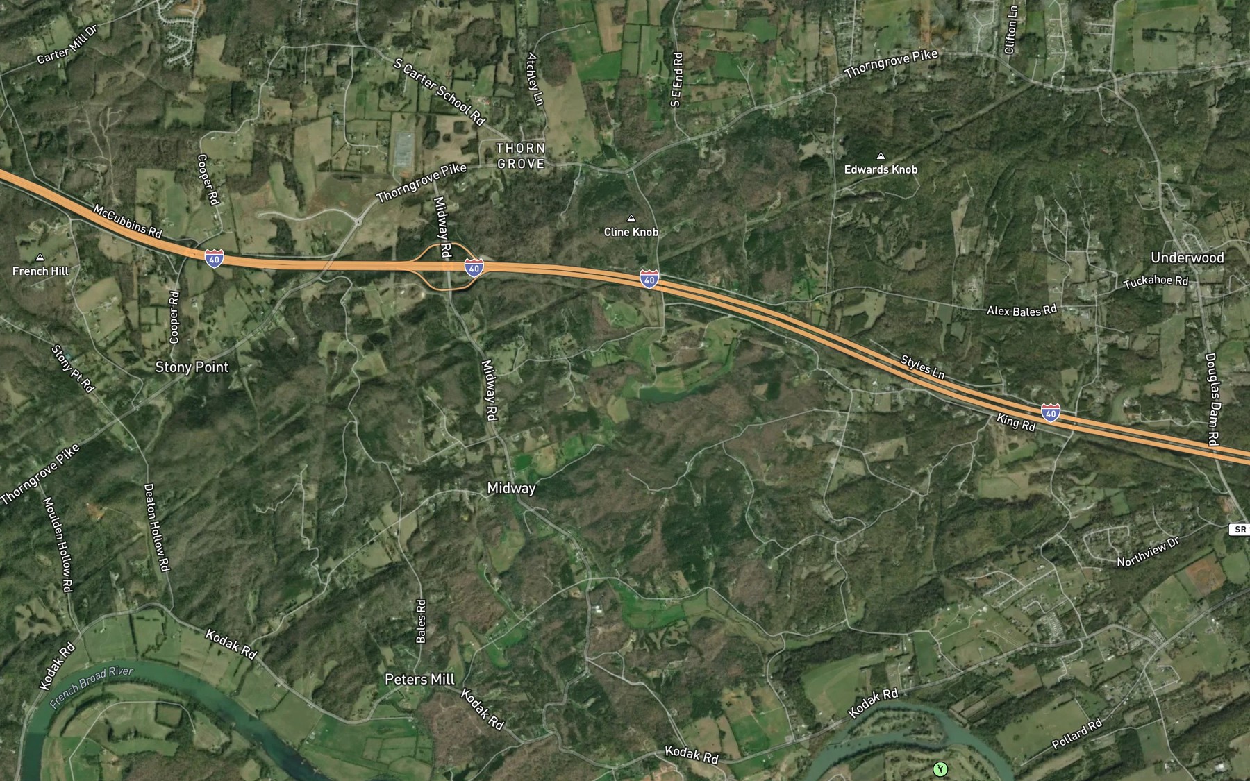 Satellite map of the Berry Branch