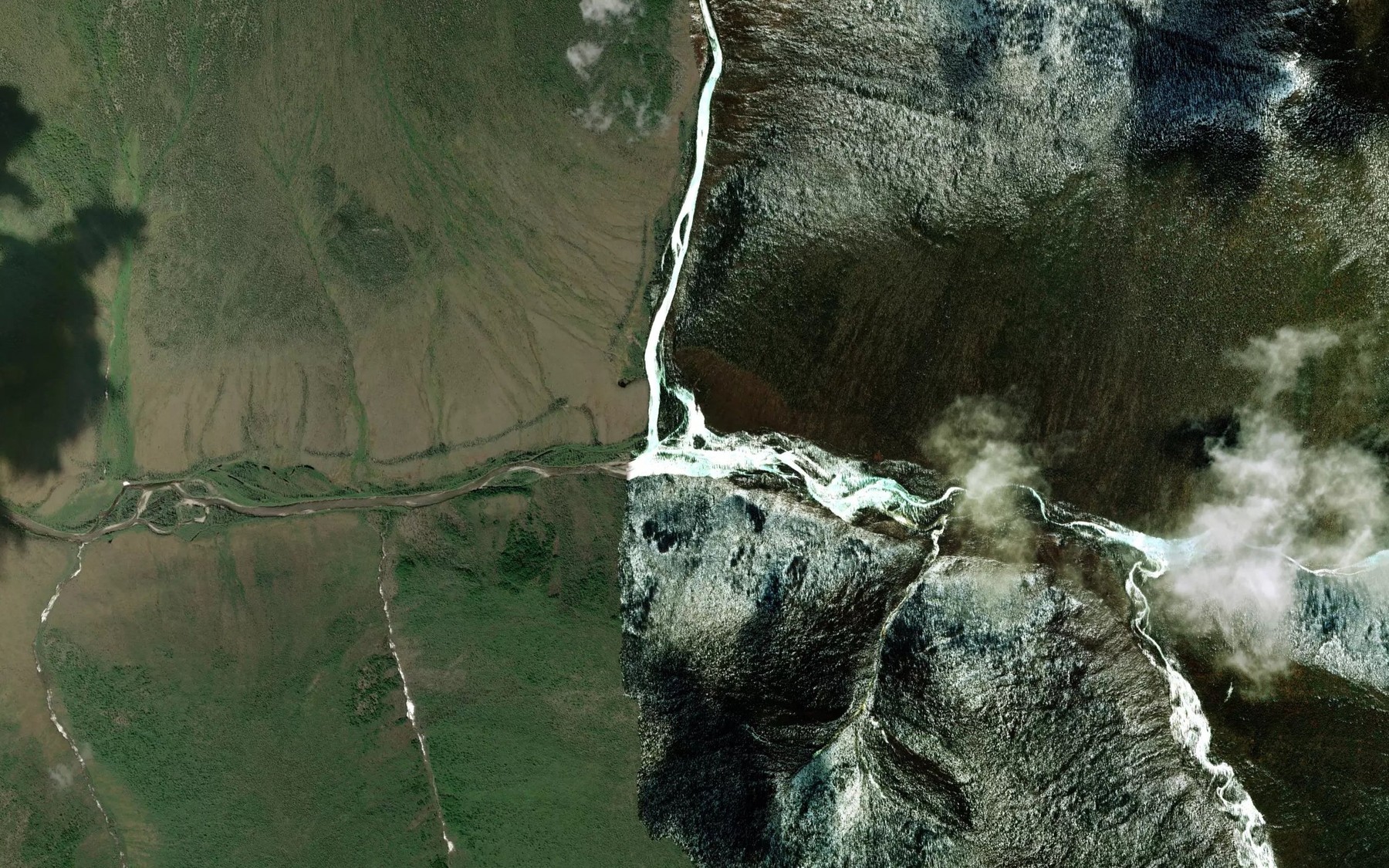 Satellite map of the Ricks Creek