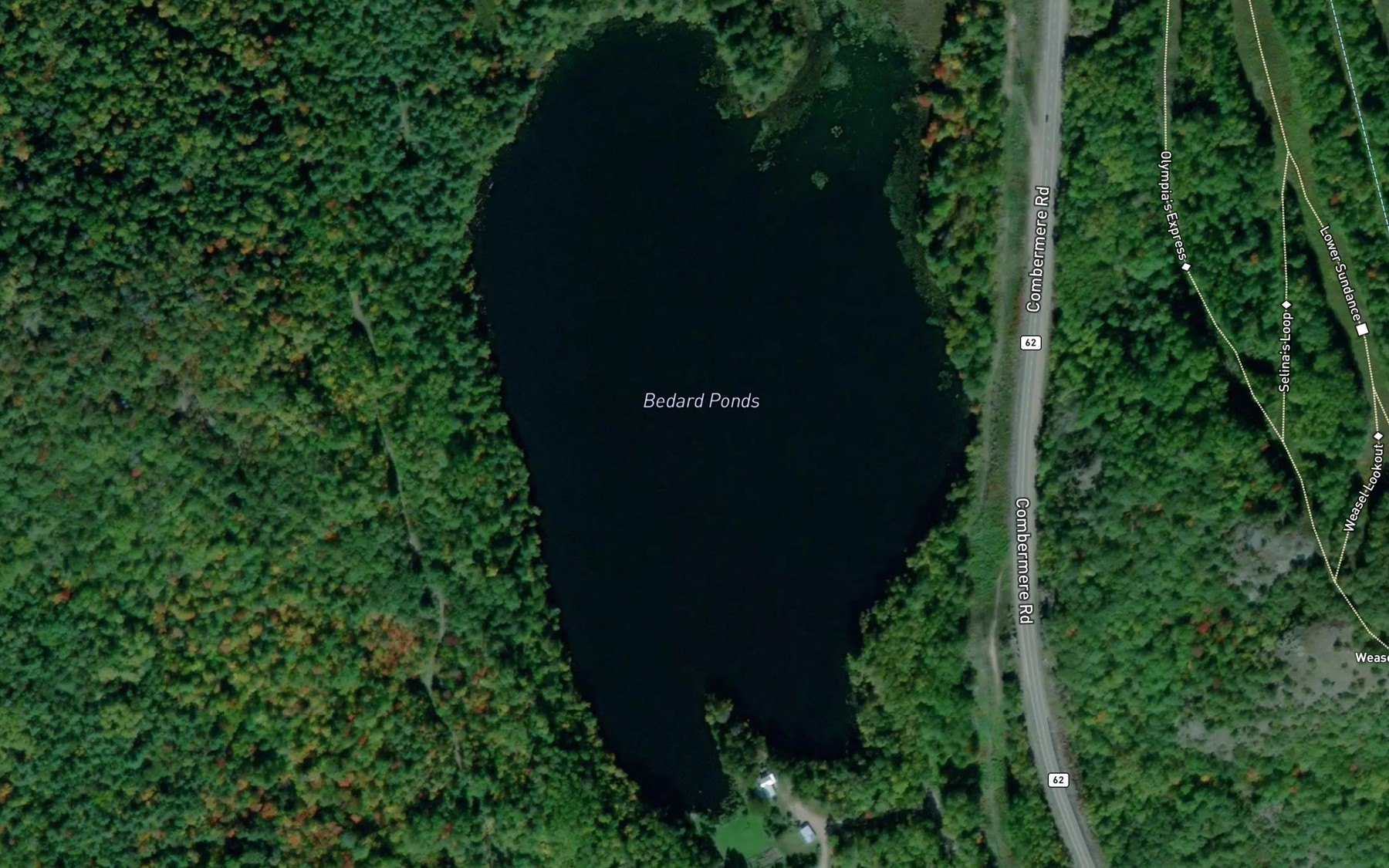 Satellite map of the Bedard Ponds