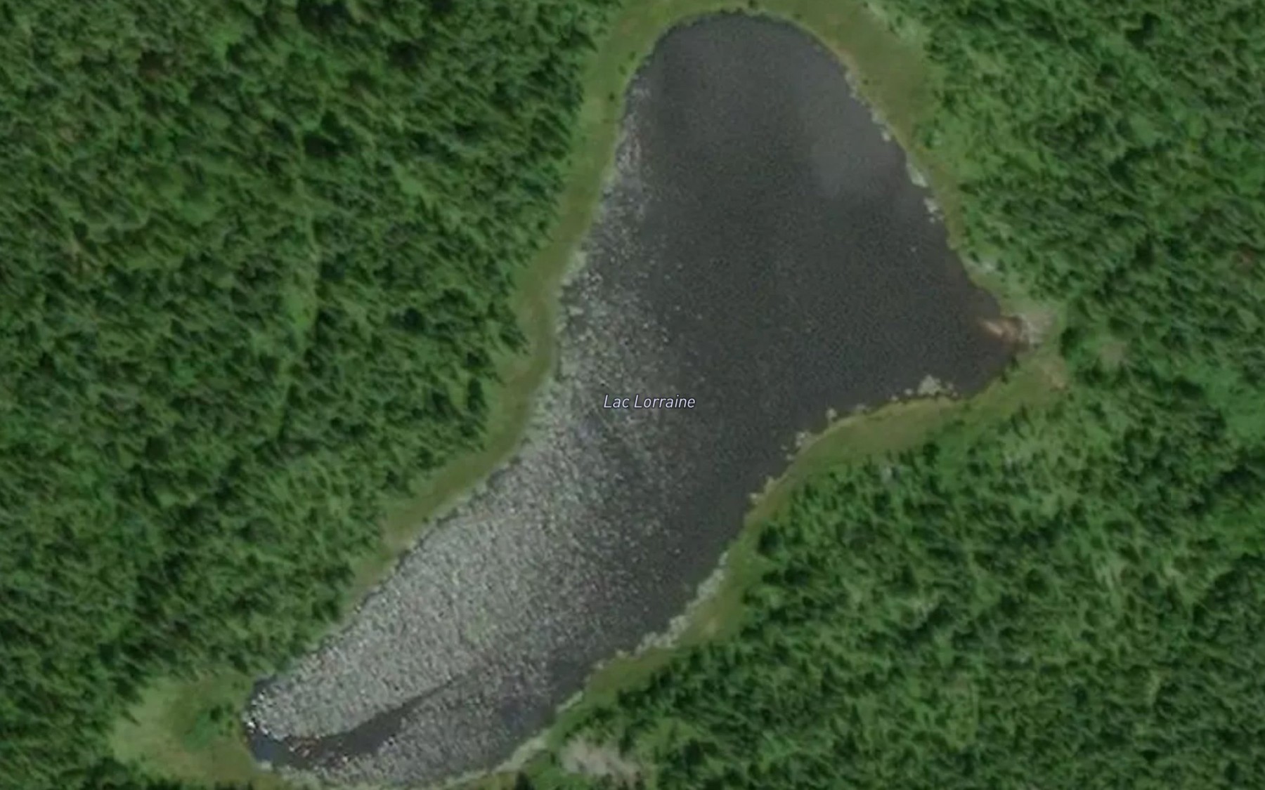 Satellite map of the Lac Lorraine