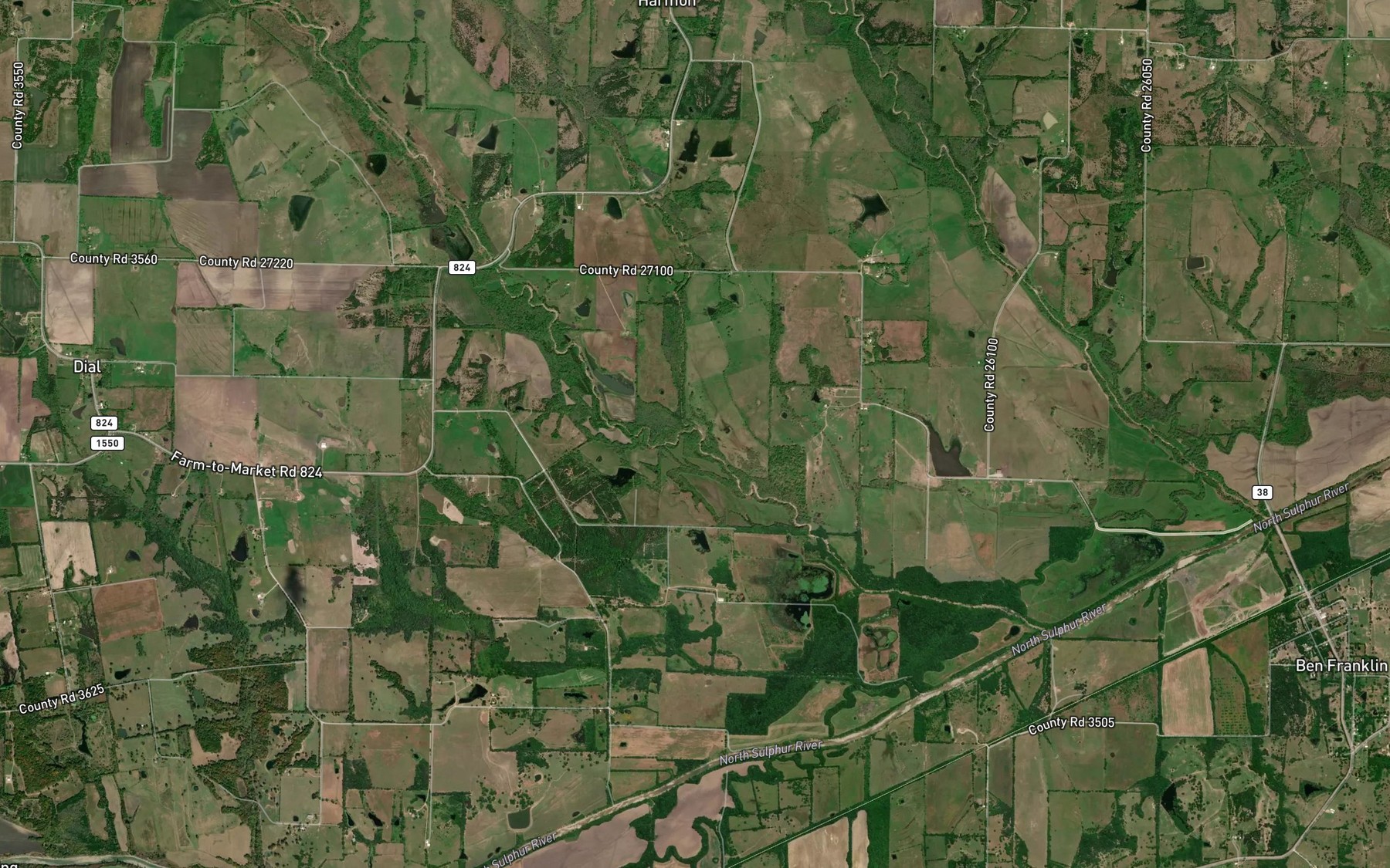 Satellite map of the Snow Creek