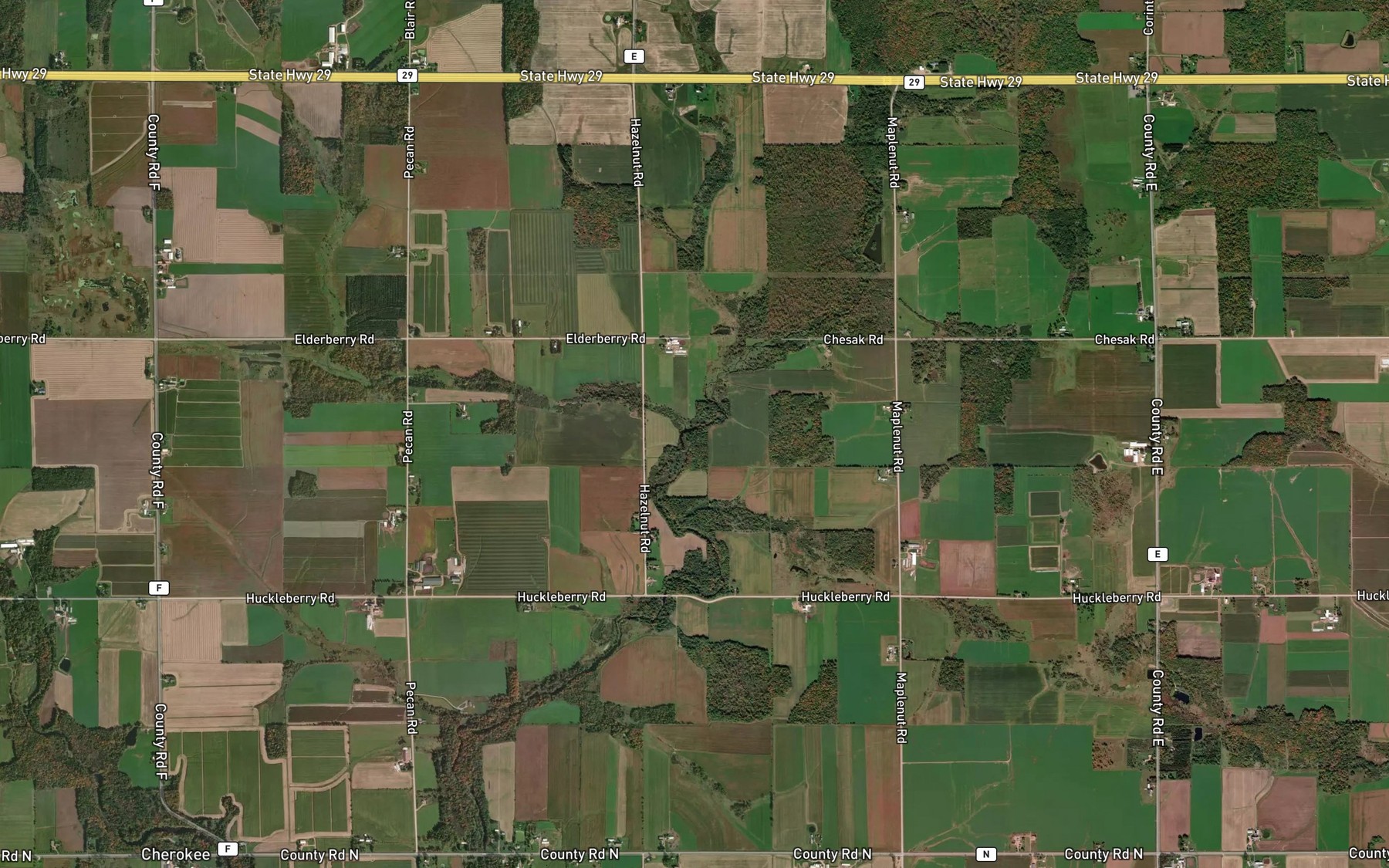 Satellite map of the Marsh Creek