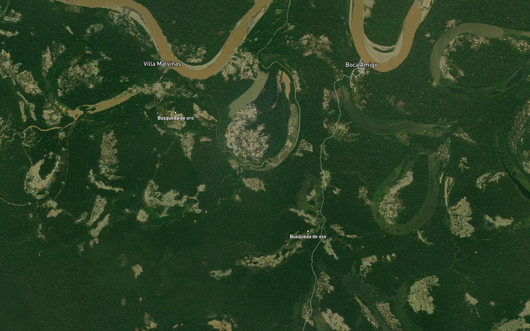 Satellite map of the Laguna Panacocha