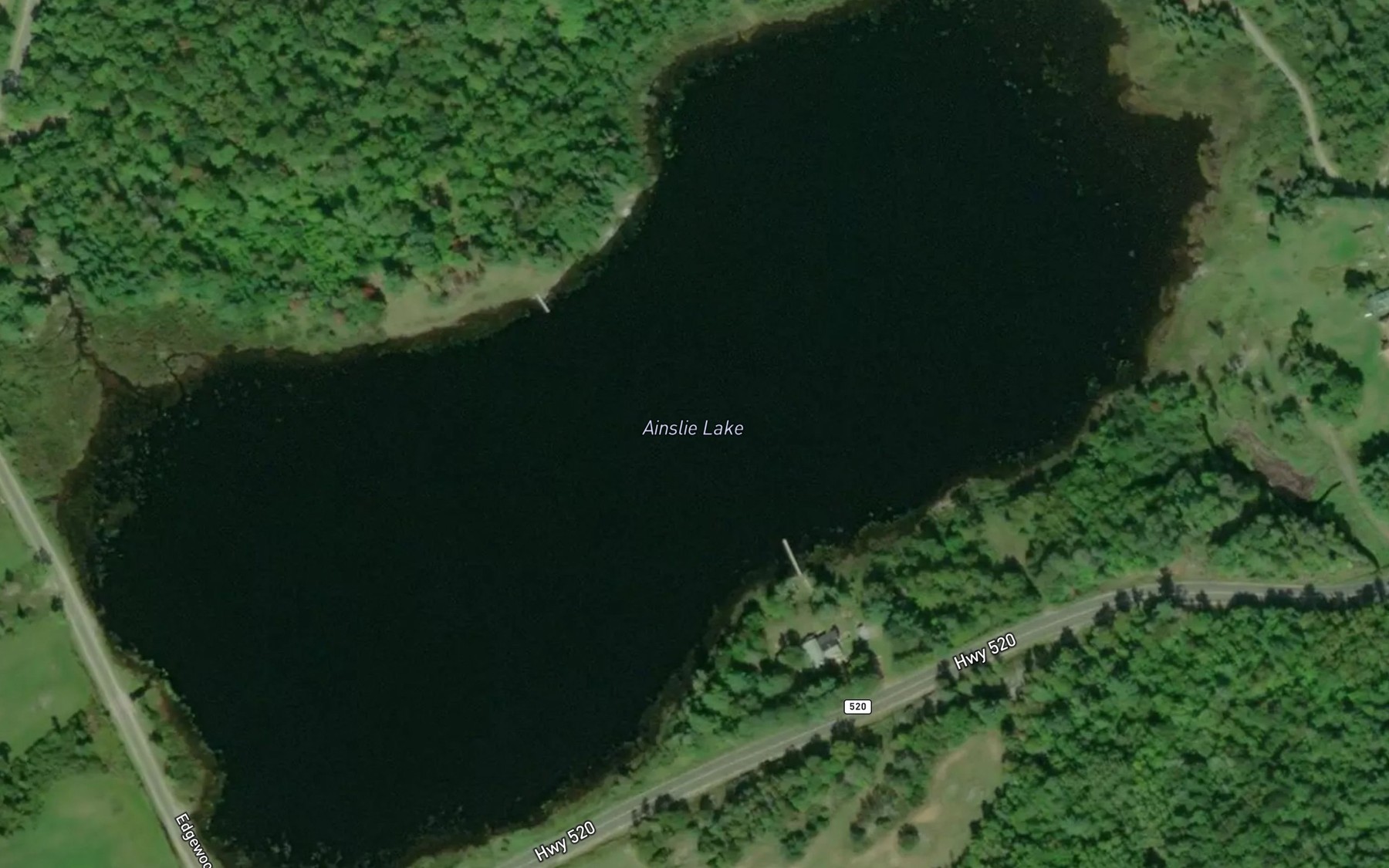 Satellite map of the Ainslie Lake