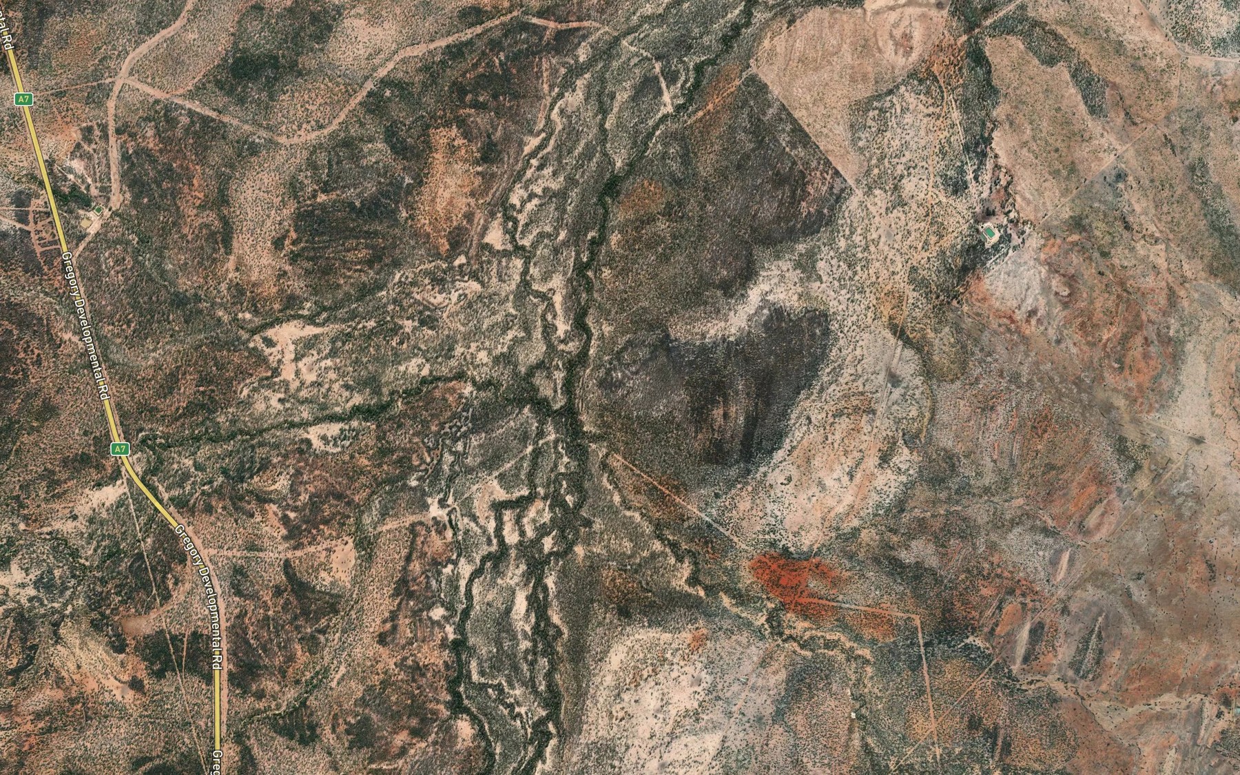 Satellite map of the Jumba Creek