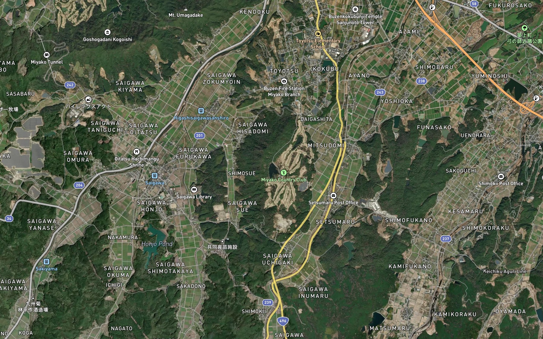 Satellite map of the Taisho Ike