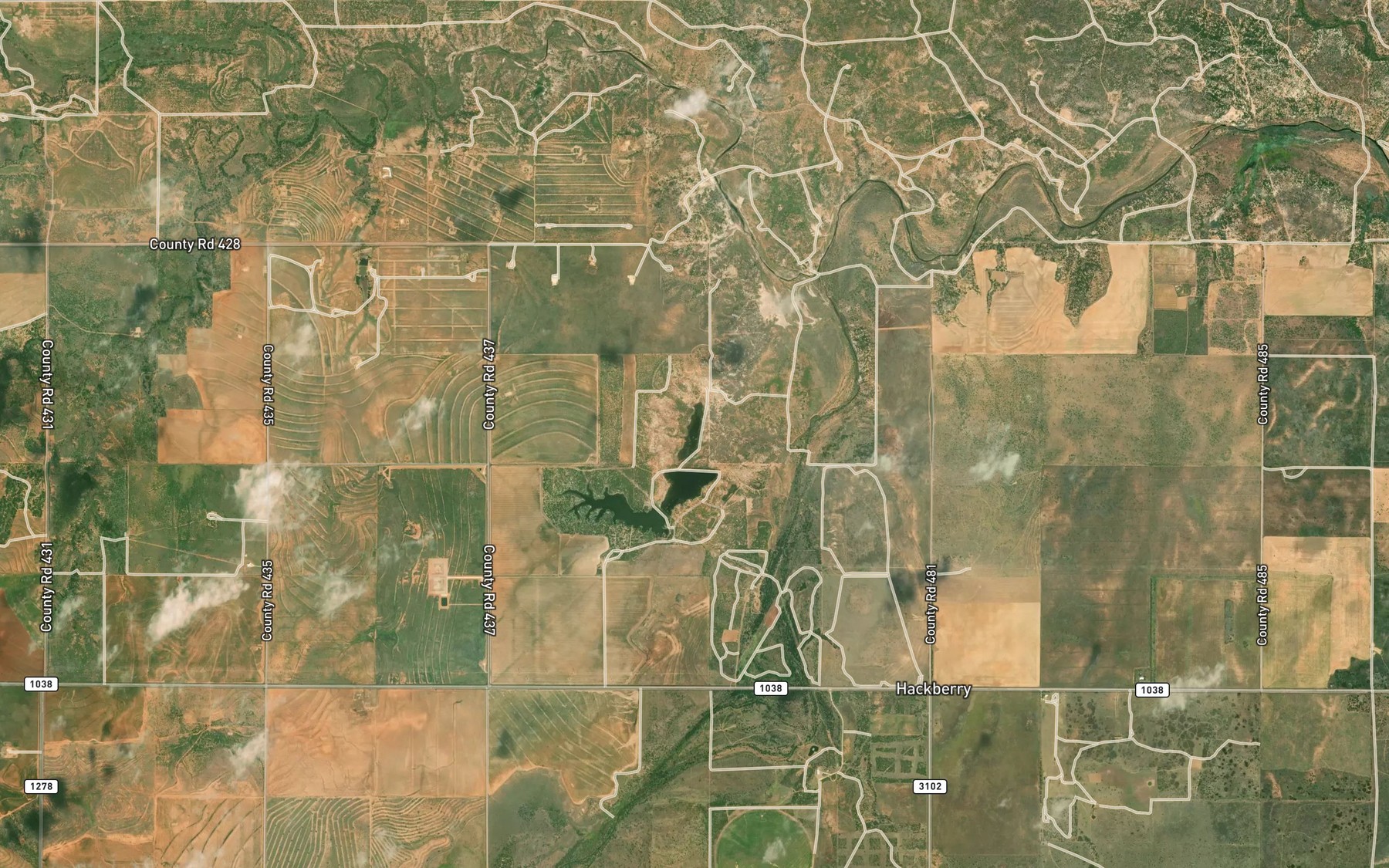 Satellite map of the Worley Lake
