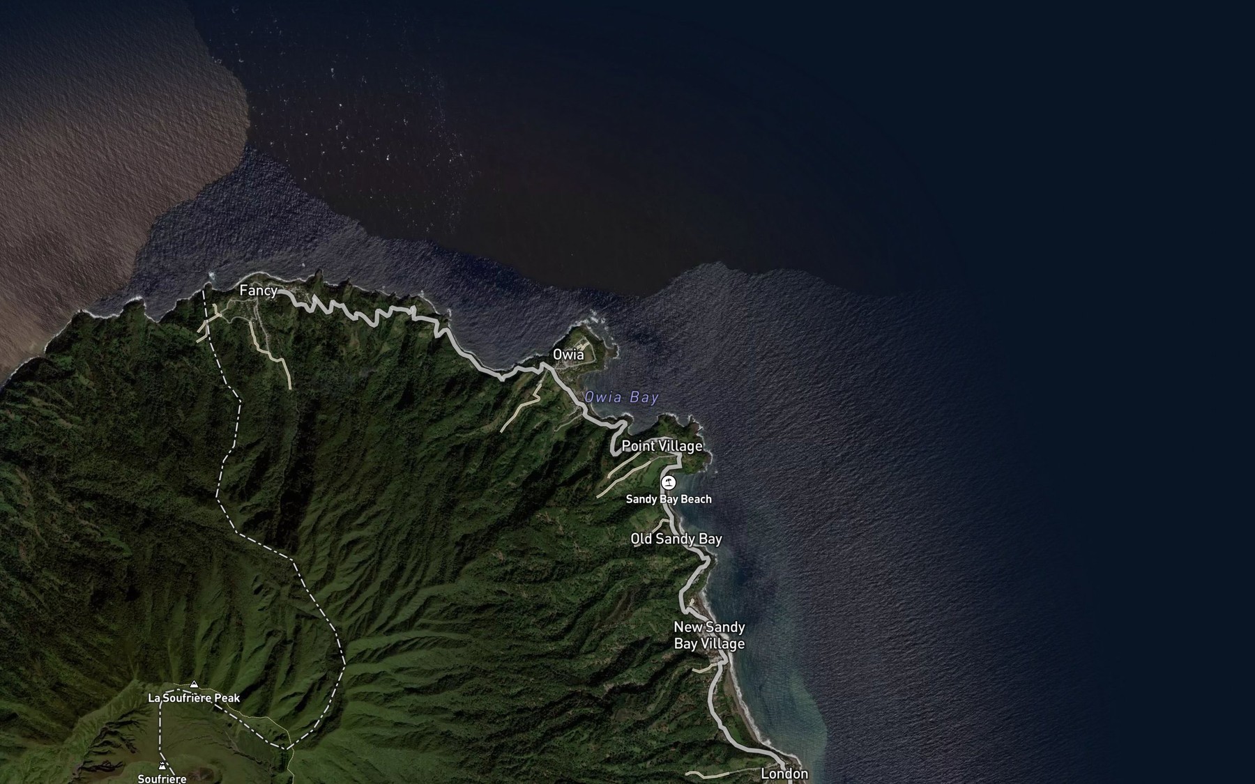 Satellite map of the Owia Bay