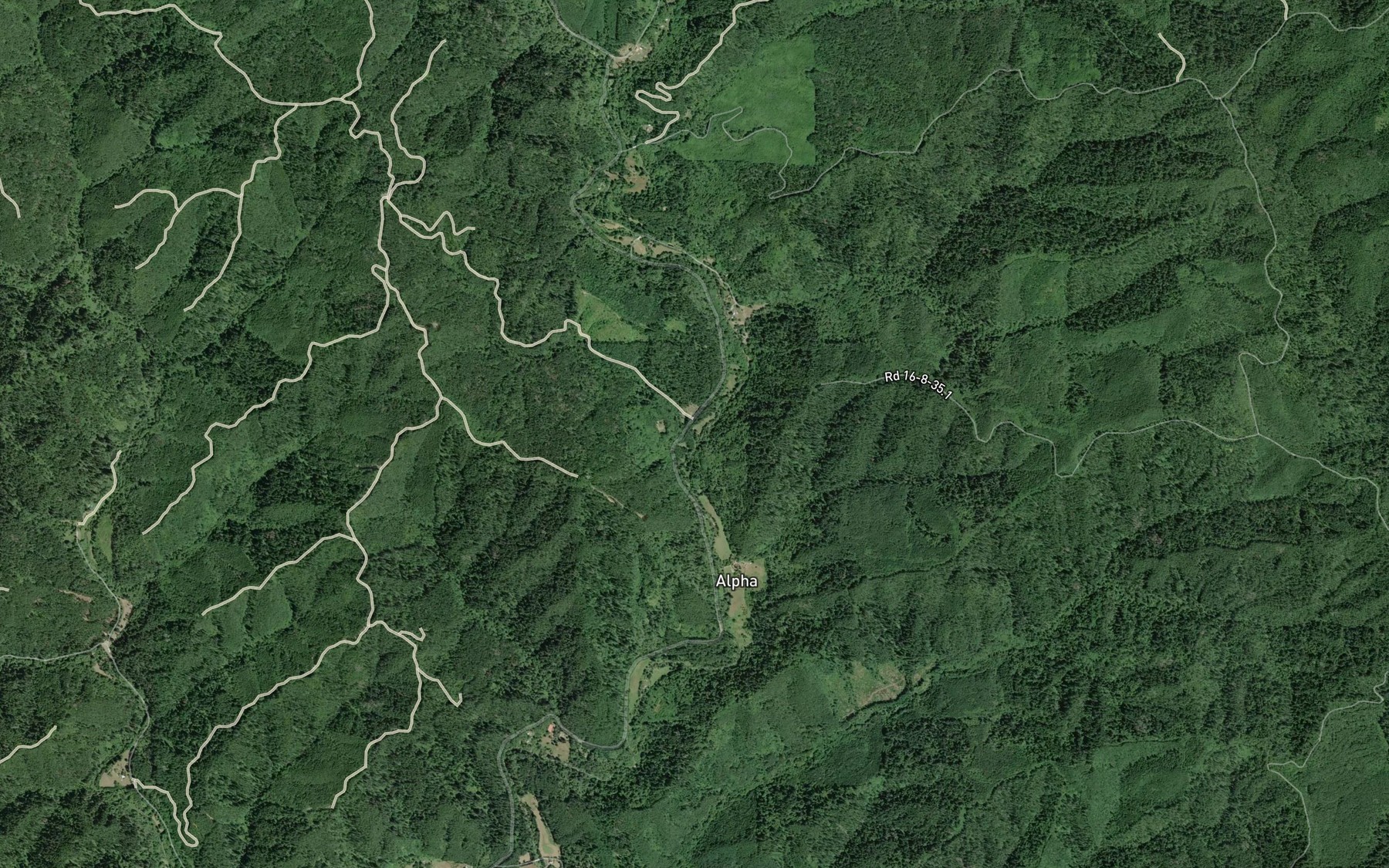 Satellite map of the Karlstrom Creek