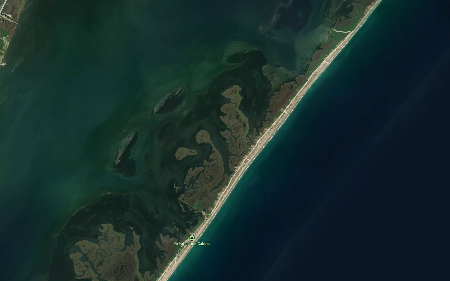 Satellite map of the Great Island Creek