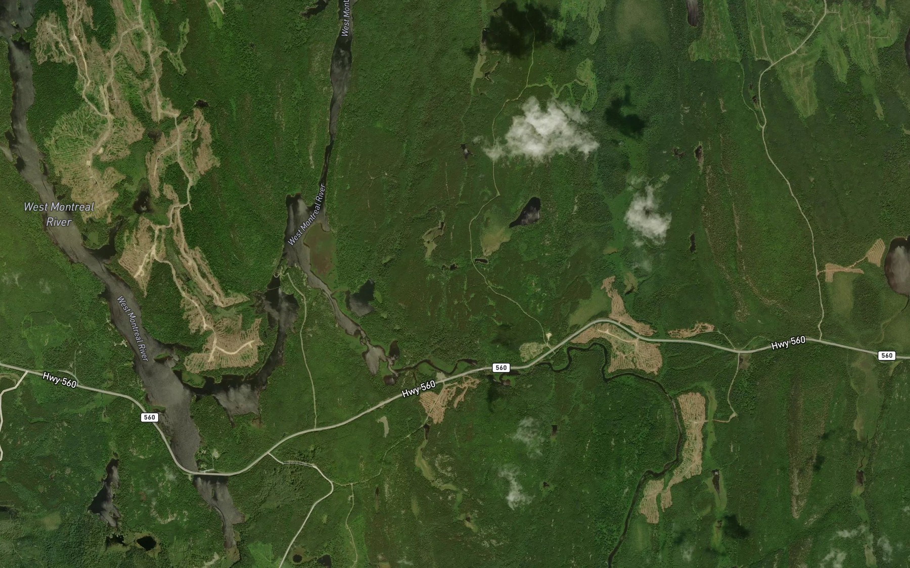 Satellite map of the Upper Notch Rapids