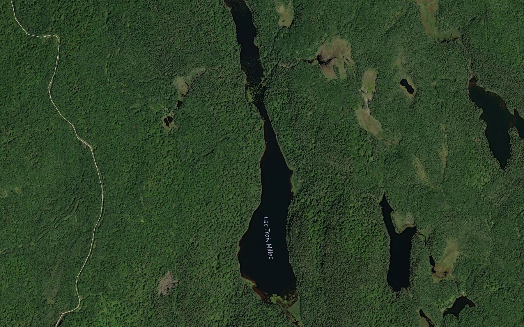Satellite map of the Lac Trois Milles
