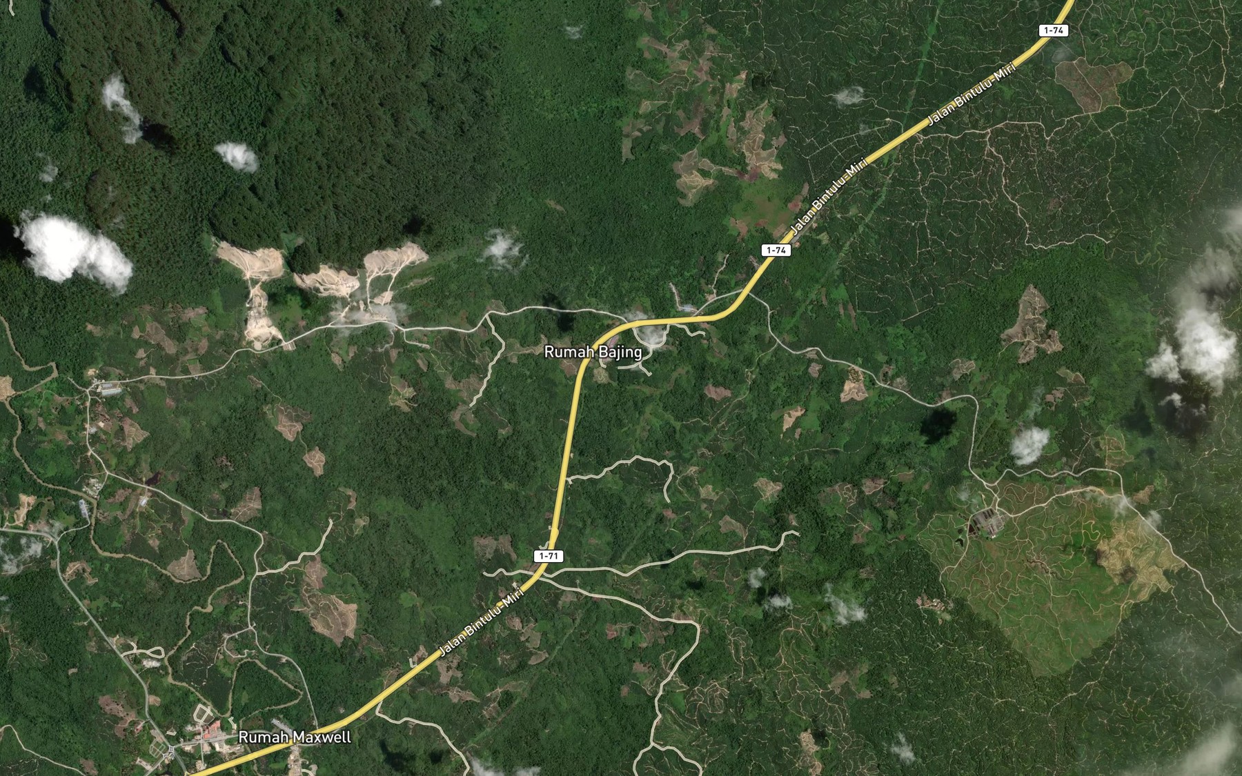 Satellite map of the Sungai Kenyalang