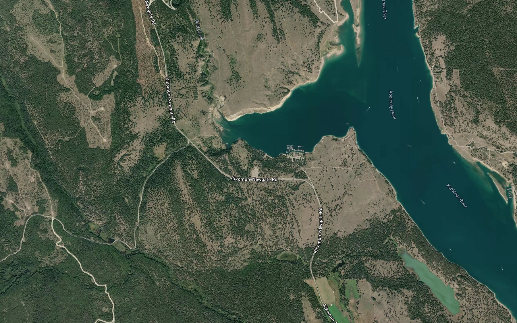 Satellite map of the Gold Creek
