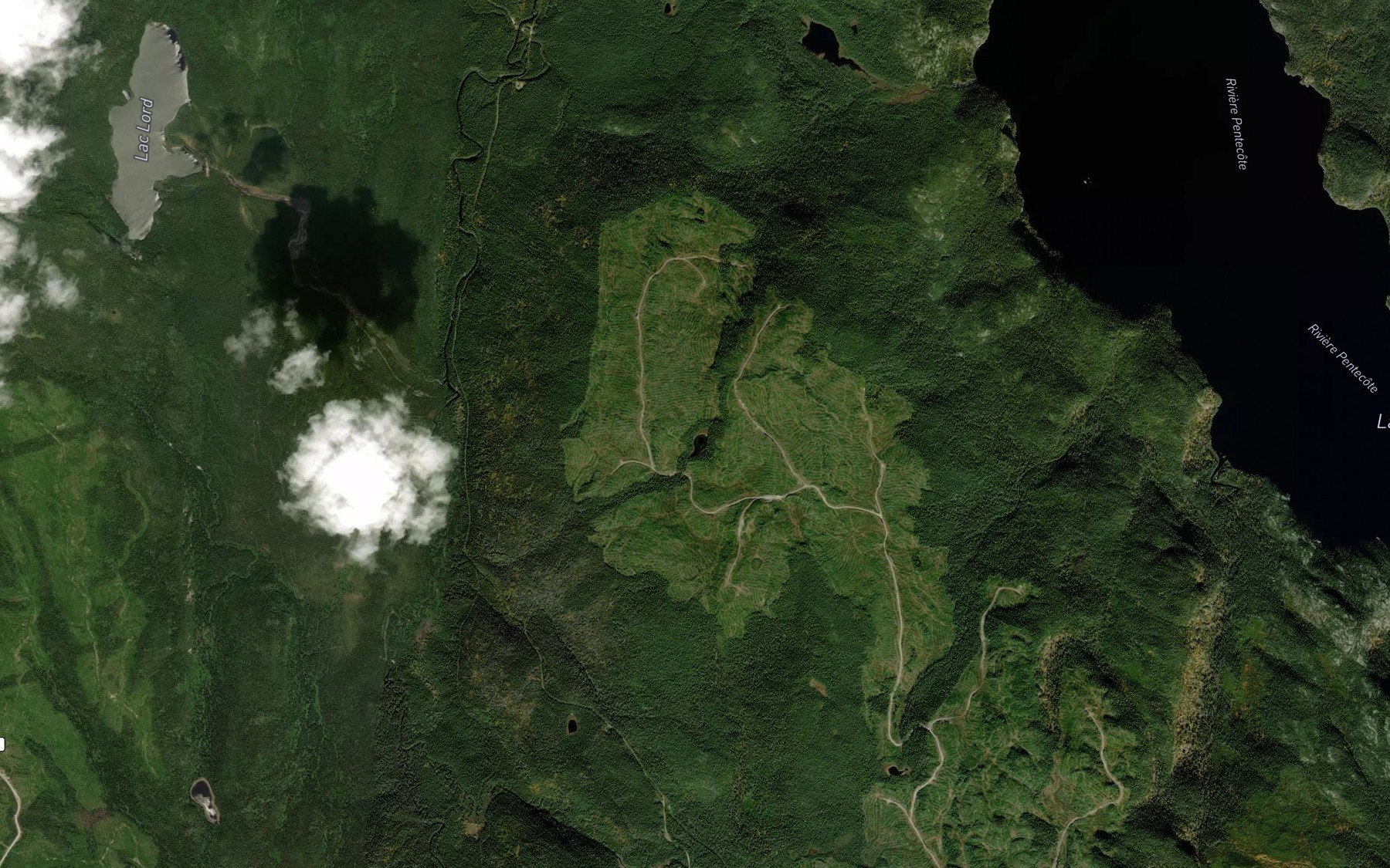 Satellite map of the Lac Caron