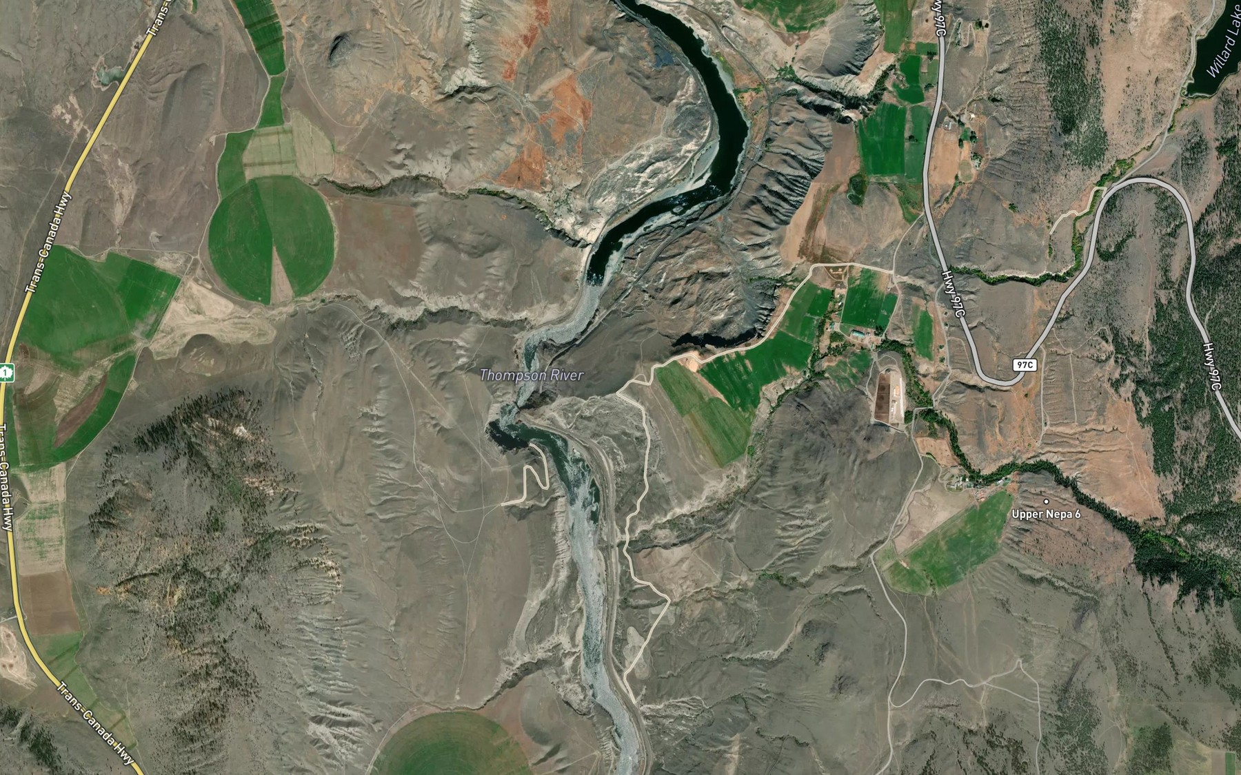 Satellite map of the Cheetsum Creek