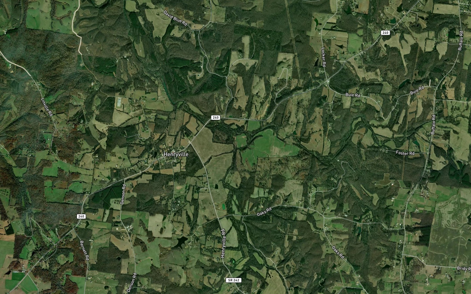 Satellite map of the Water Fork