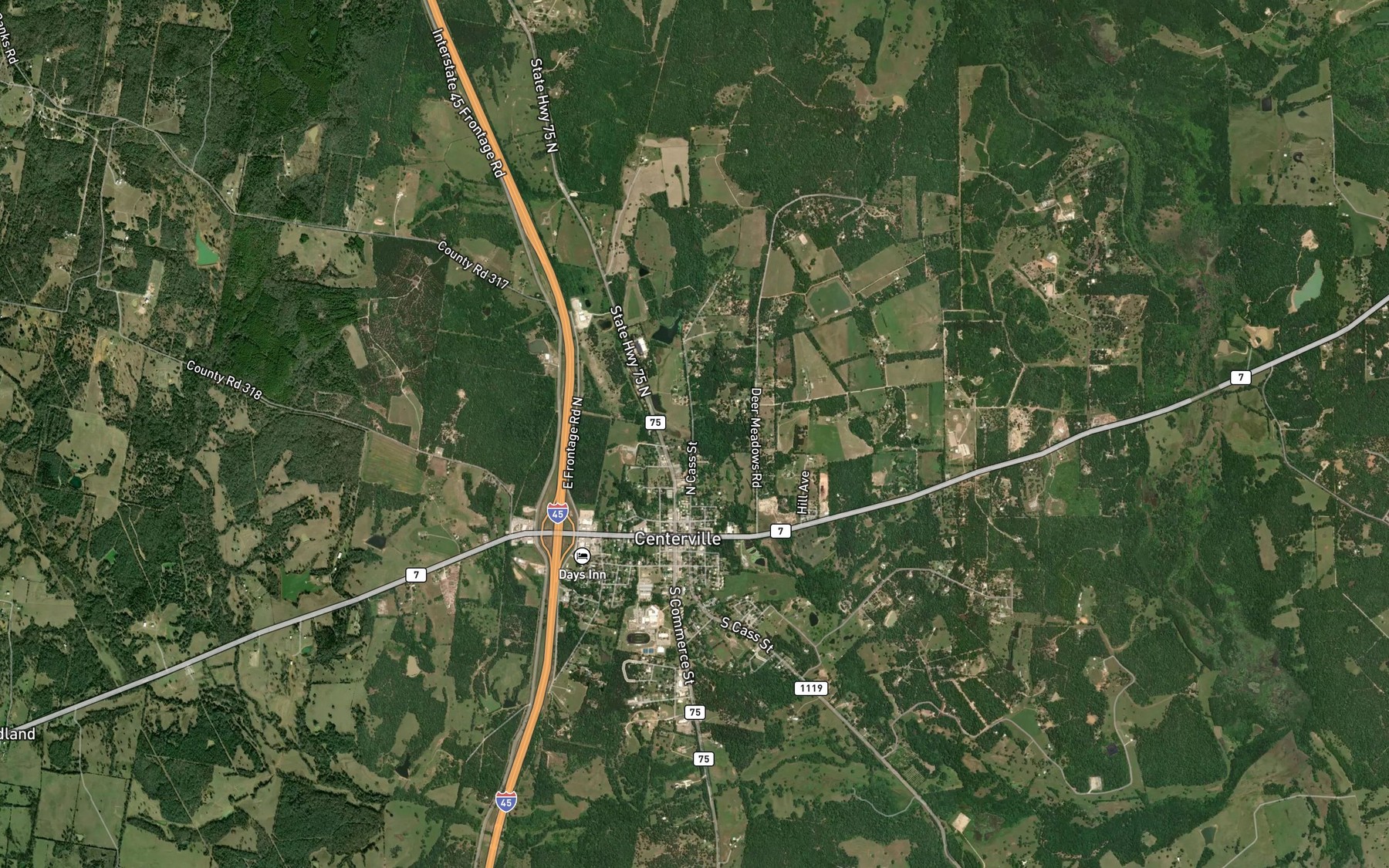 Satellite map of the Bain Branch
