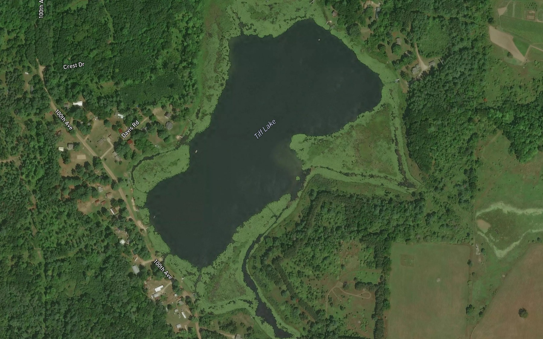 Satellite map of the Tiff Lake
