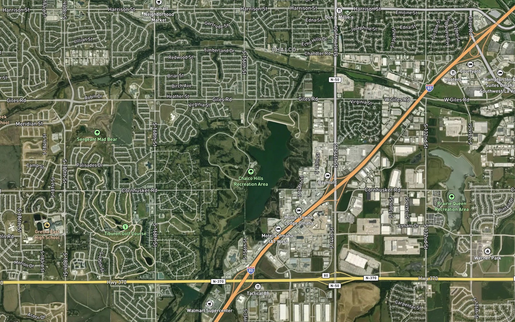 Satellite map of the Wehrspann Lake Boat Ramp