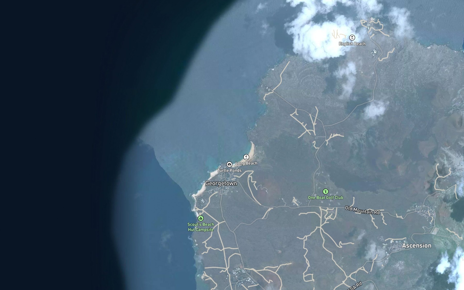 Satellite map of the Clarence Bay