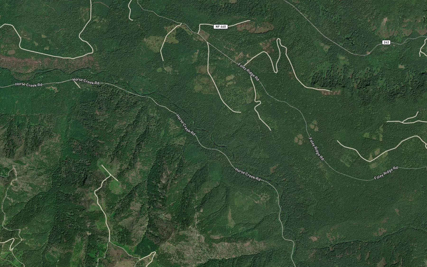 Satellite map of the Spring Creek