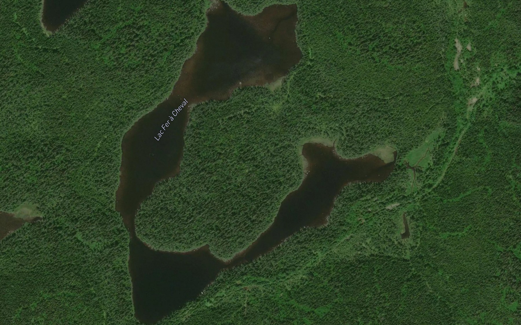 Satellite map of the Lac Fer a Cheval