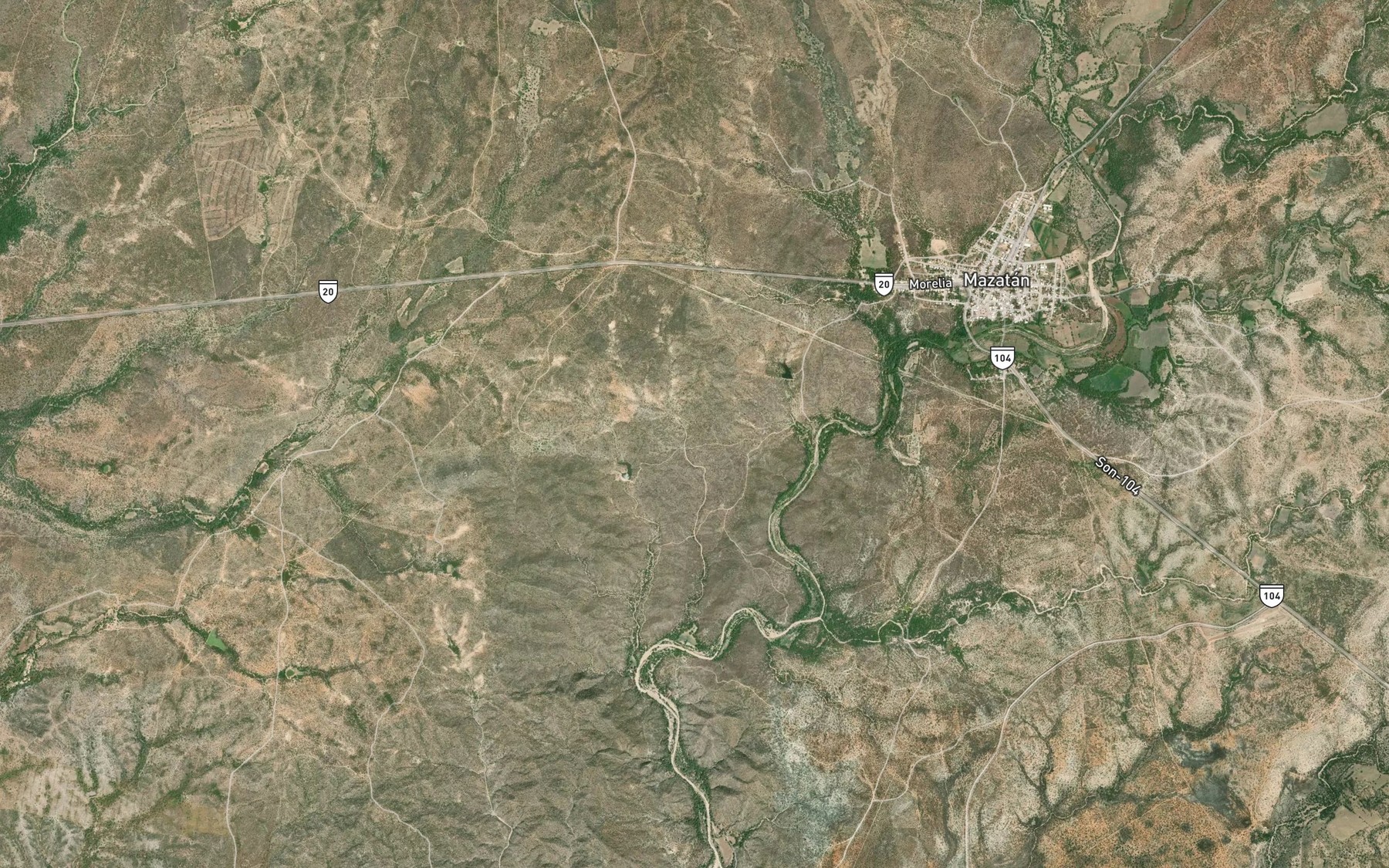 Satellite map of the Canada El Aura