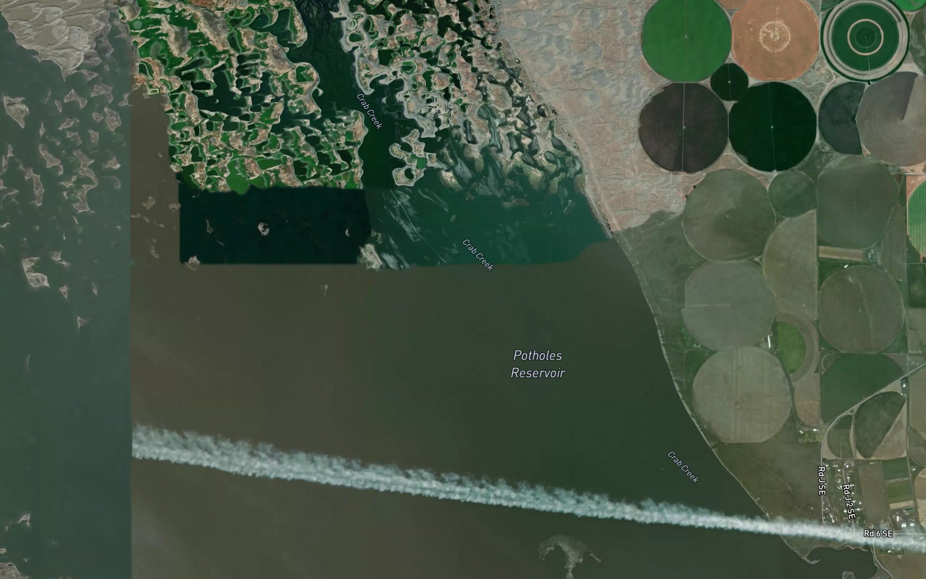 Satellite map of the Crab Creek