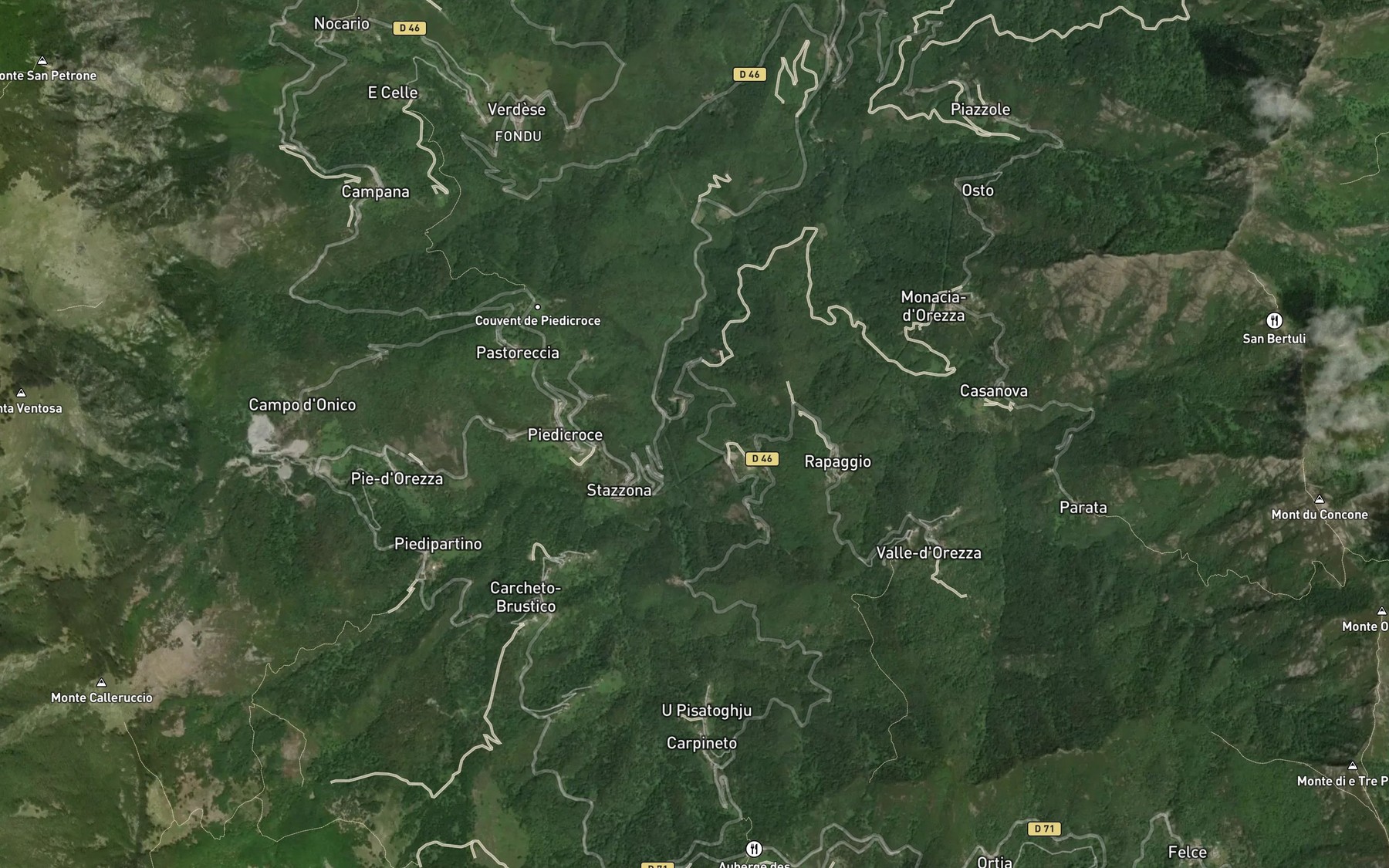 Satellite map of the Sources Minerales d'Orezza