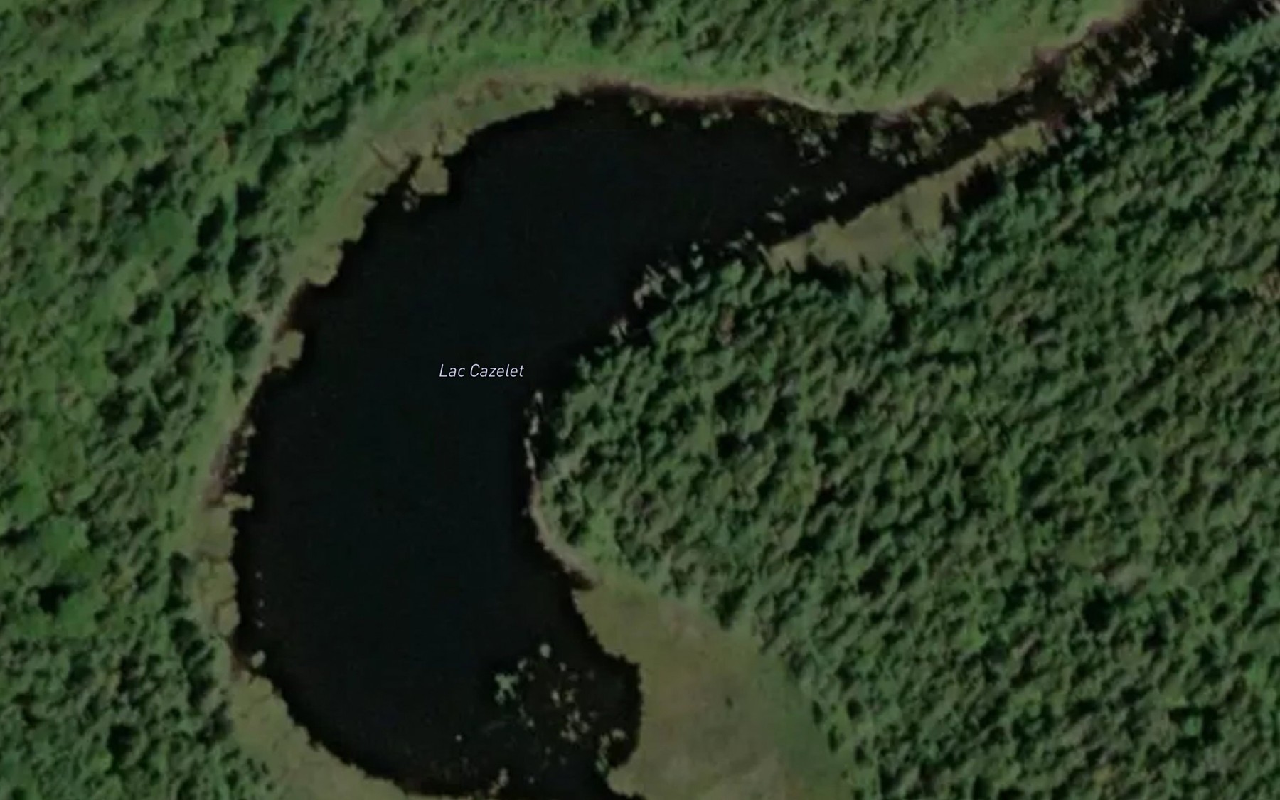 Satellite map of the Lac Cazelet