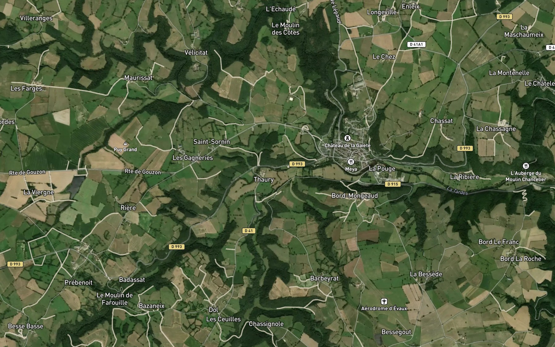 Satellite map of the Meouse