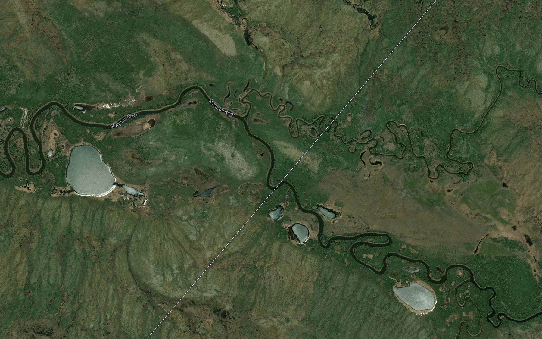 Satellite map of the Sturgeon River