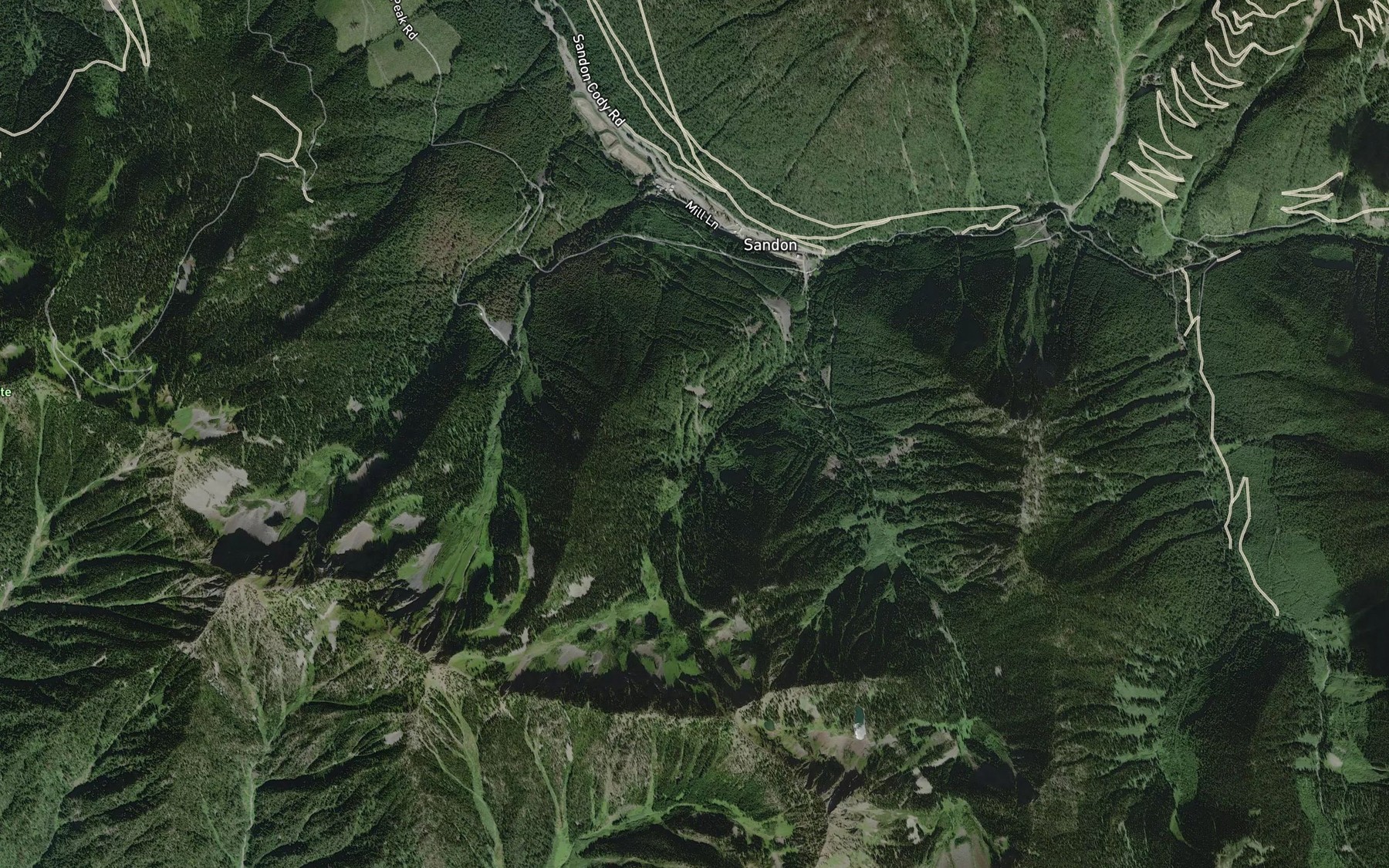 Satellite map of the White Creek