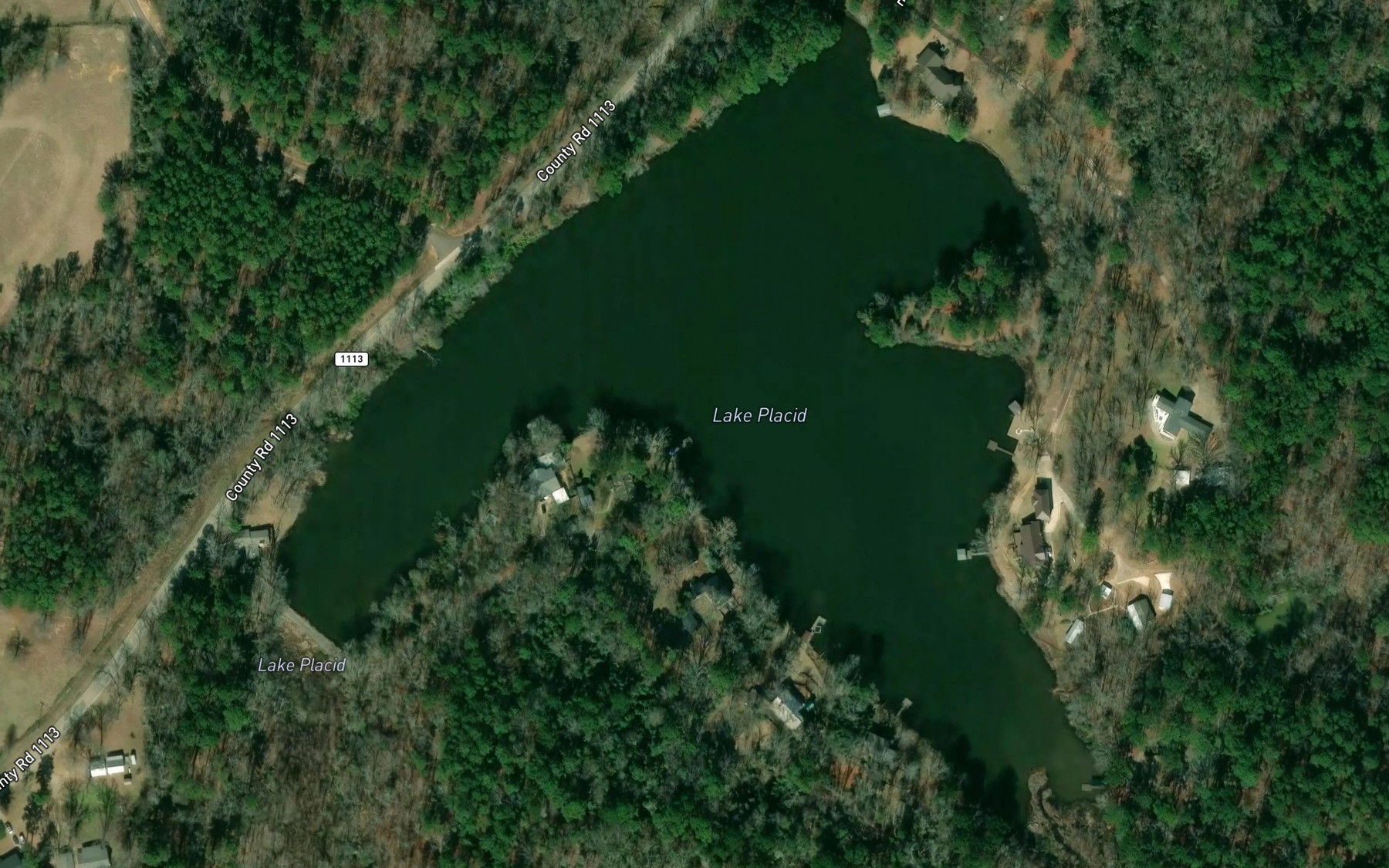 Satellite map of the Lake Placid