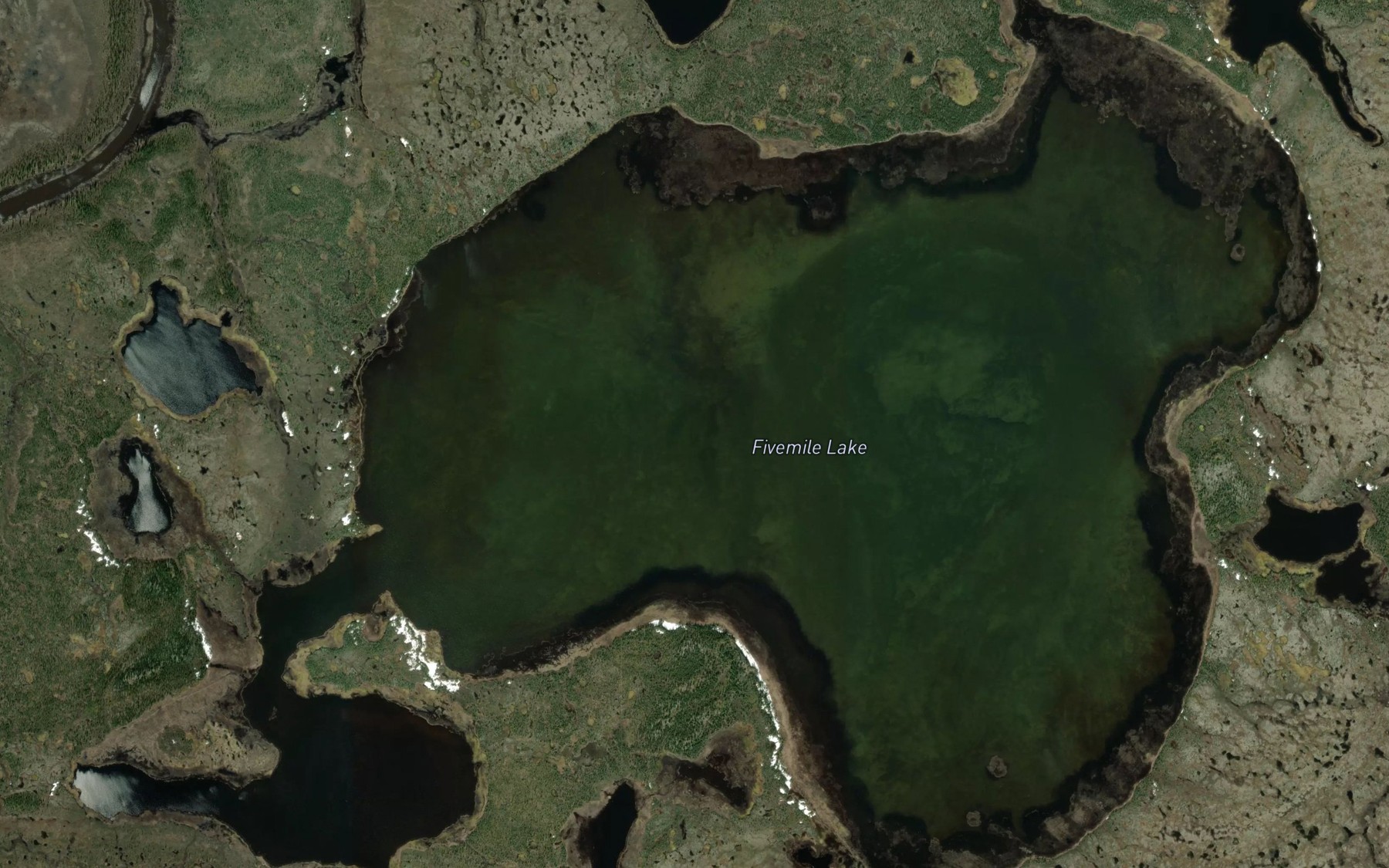 Satellite map of the Fivemile Lake