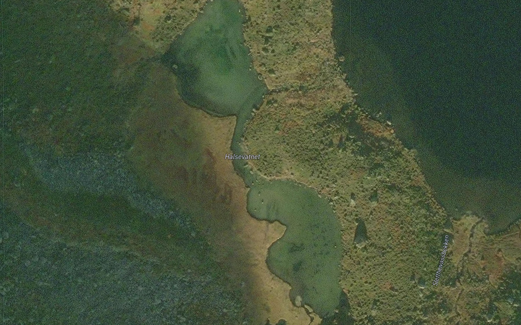 Satellite map of the Halsevatnan