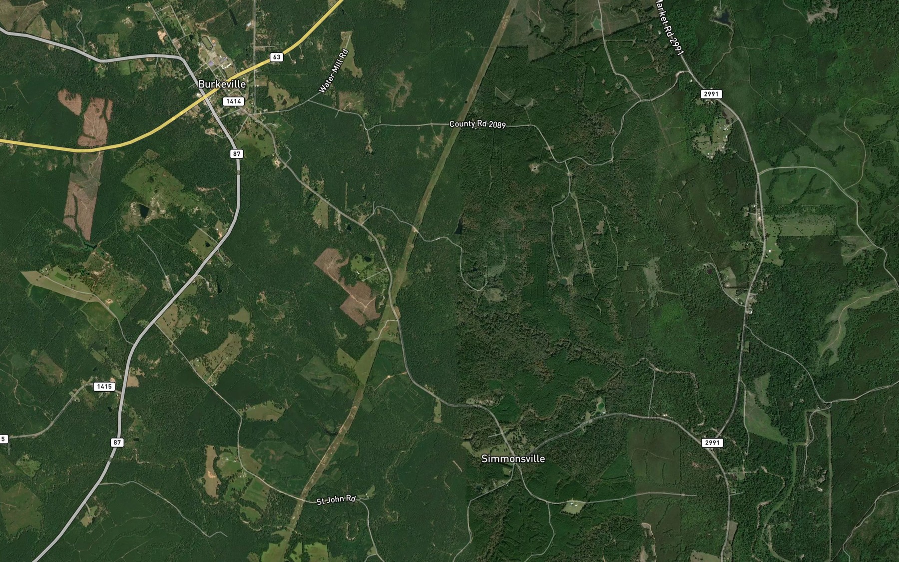 Satellite map of the McGraw Creek