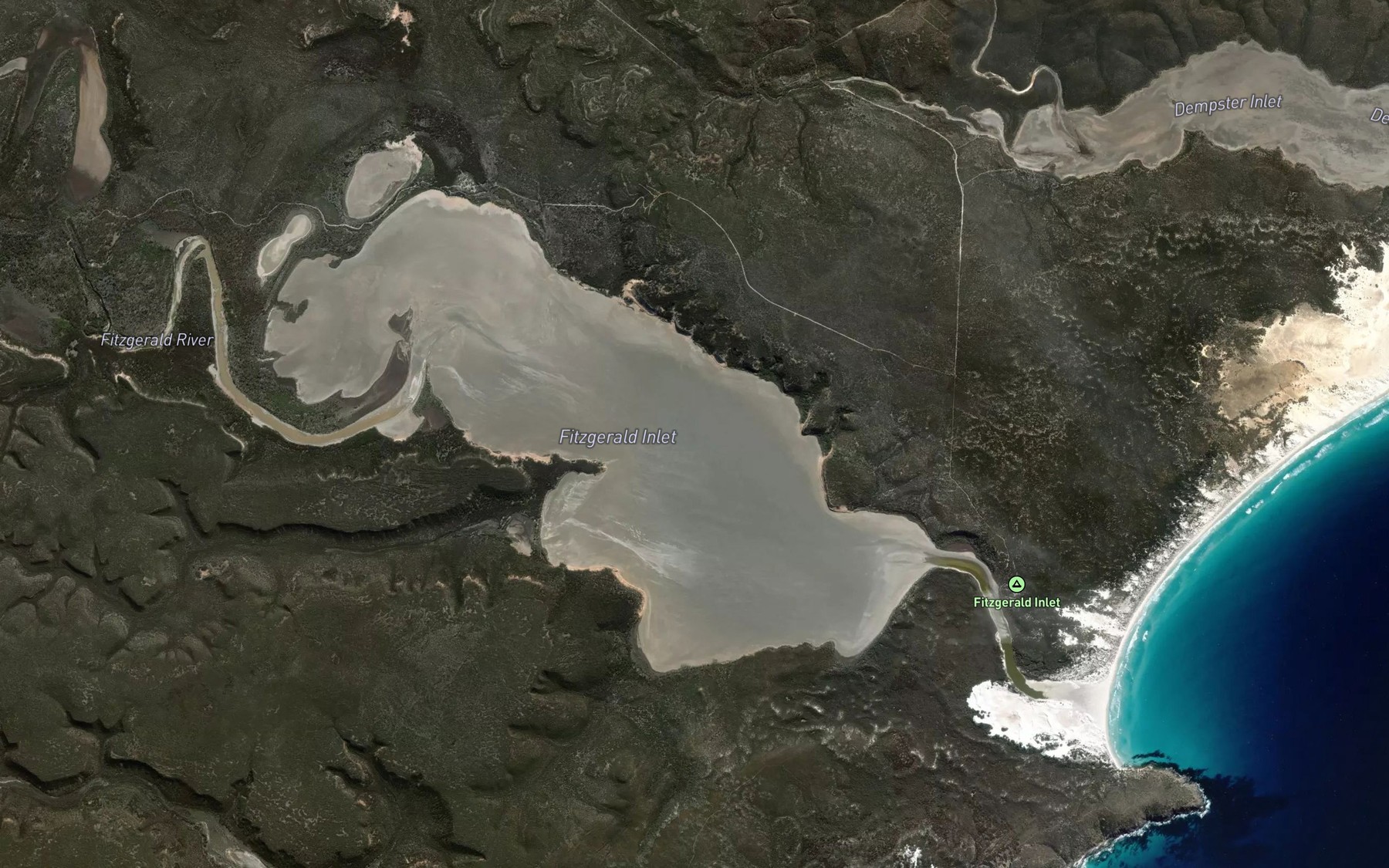 Satellite map of the Fitzgerald Inlet