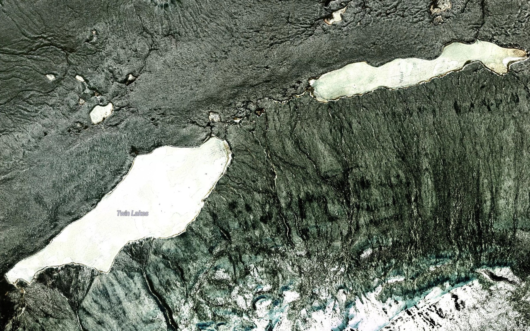 Satellite map of the Twin Lakes