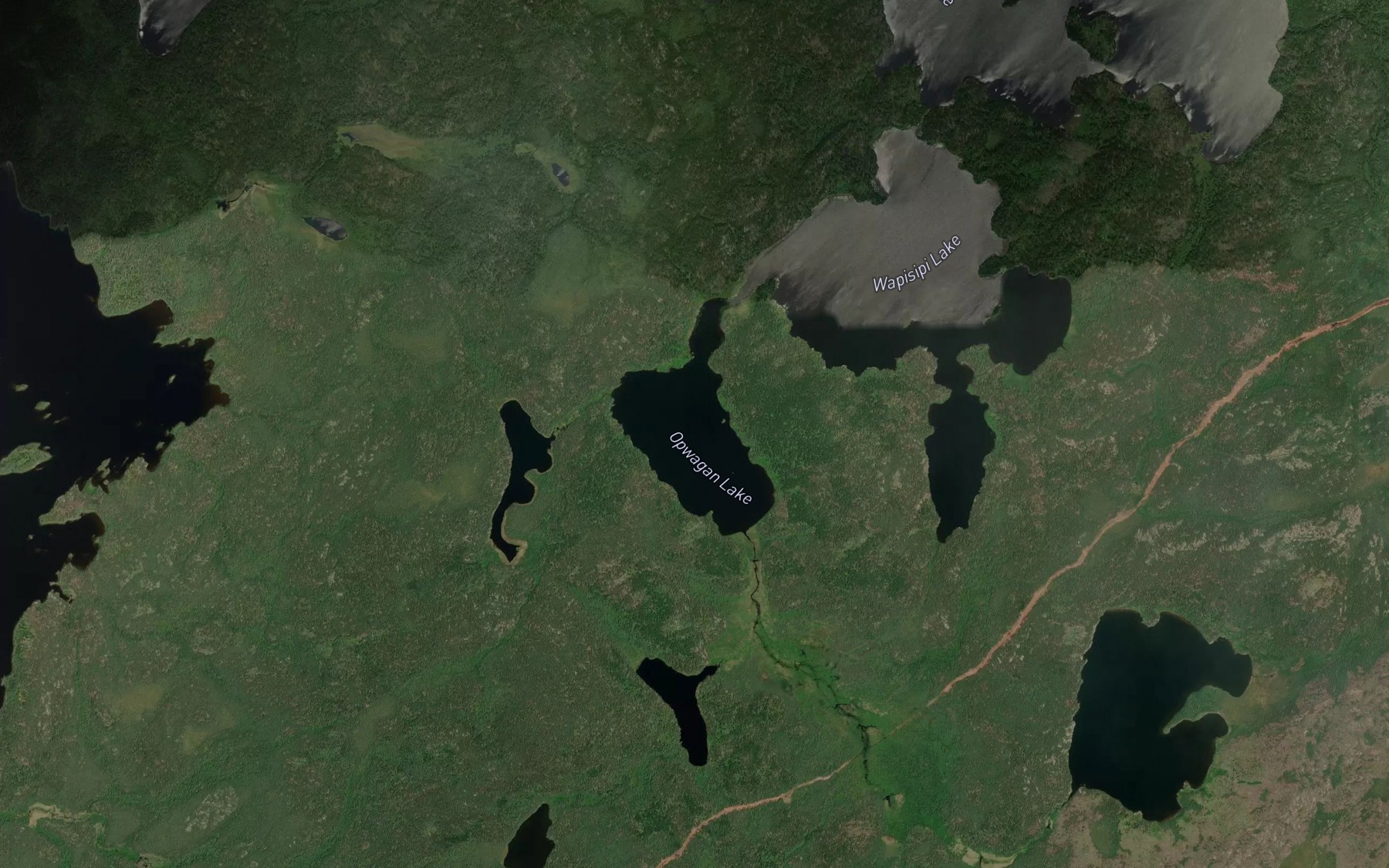 Satellite map of the Opwagan Lake