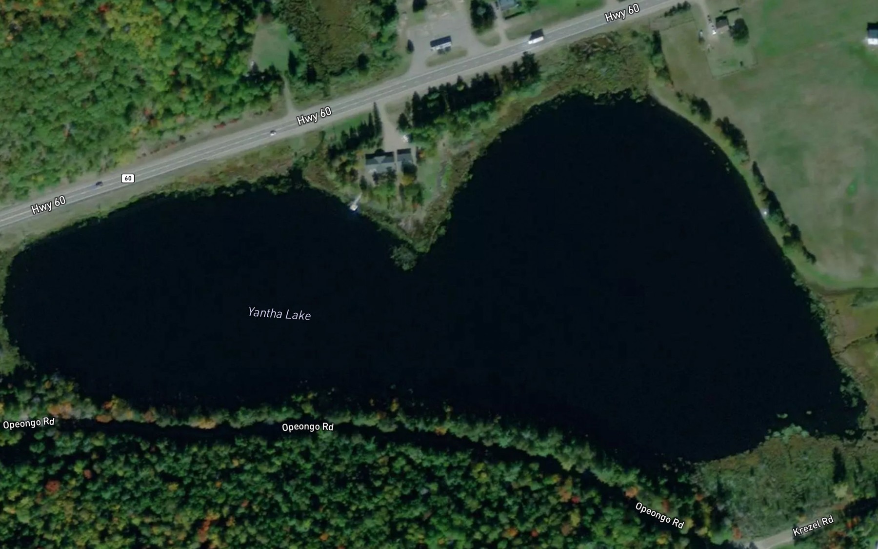 Satellite map of the Yantha Lake